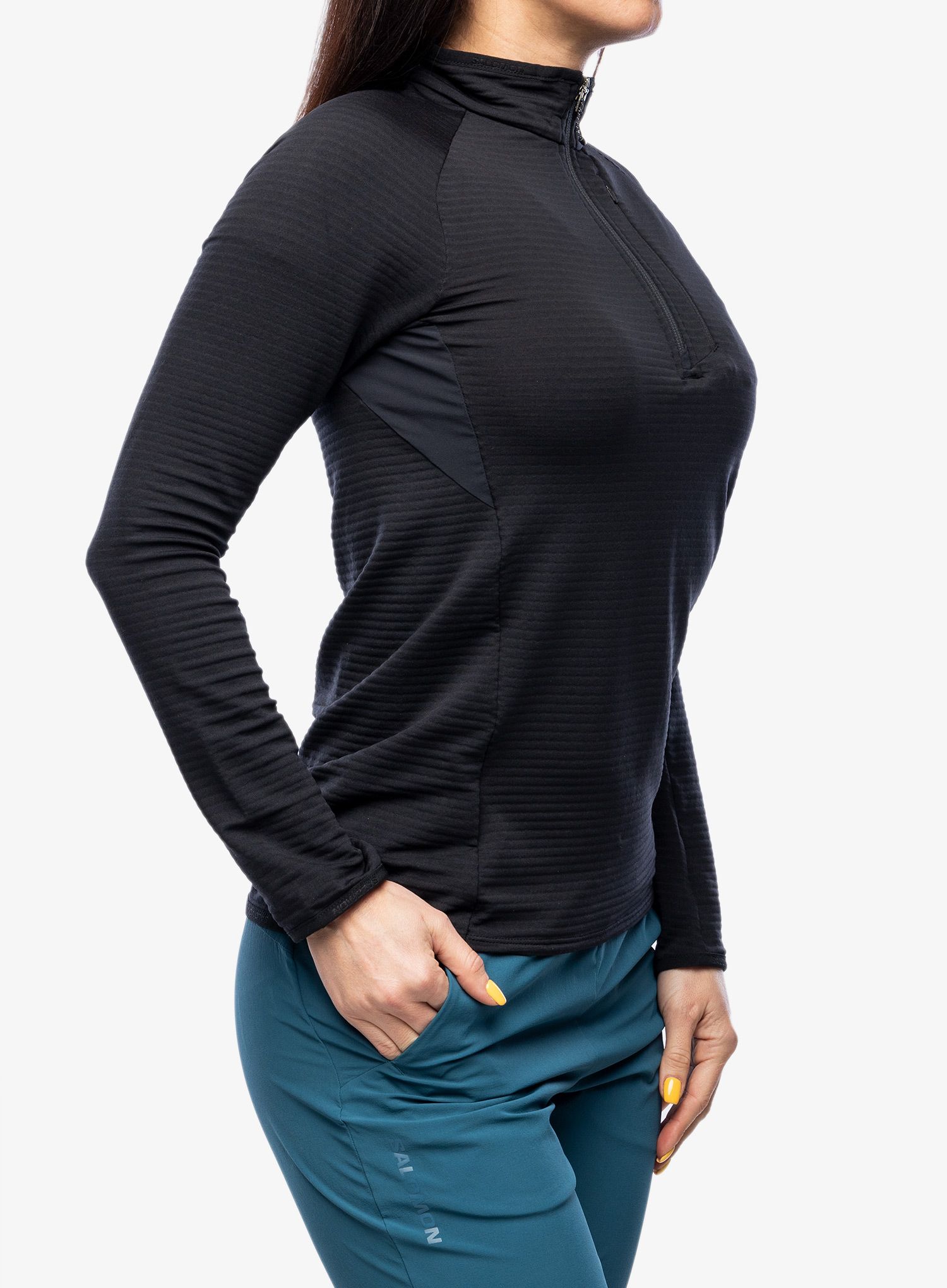 Кофта на блискавці жіноча Salomon Essential Ltwarm Hz - deep black