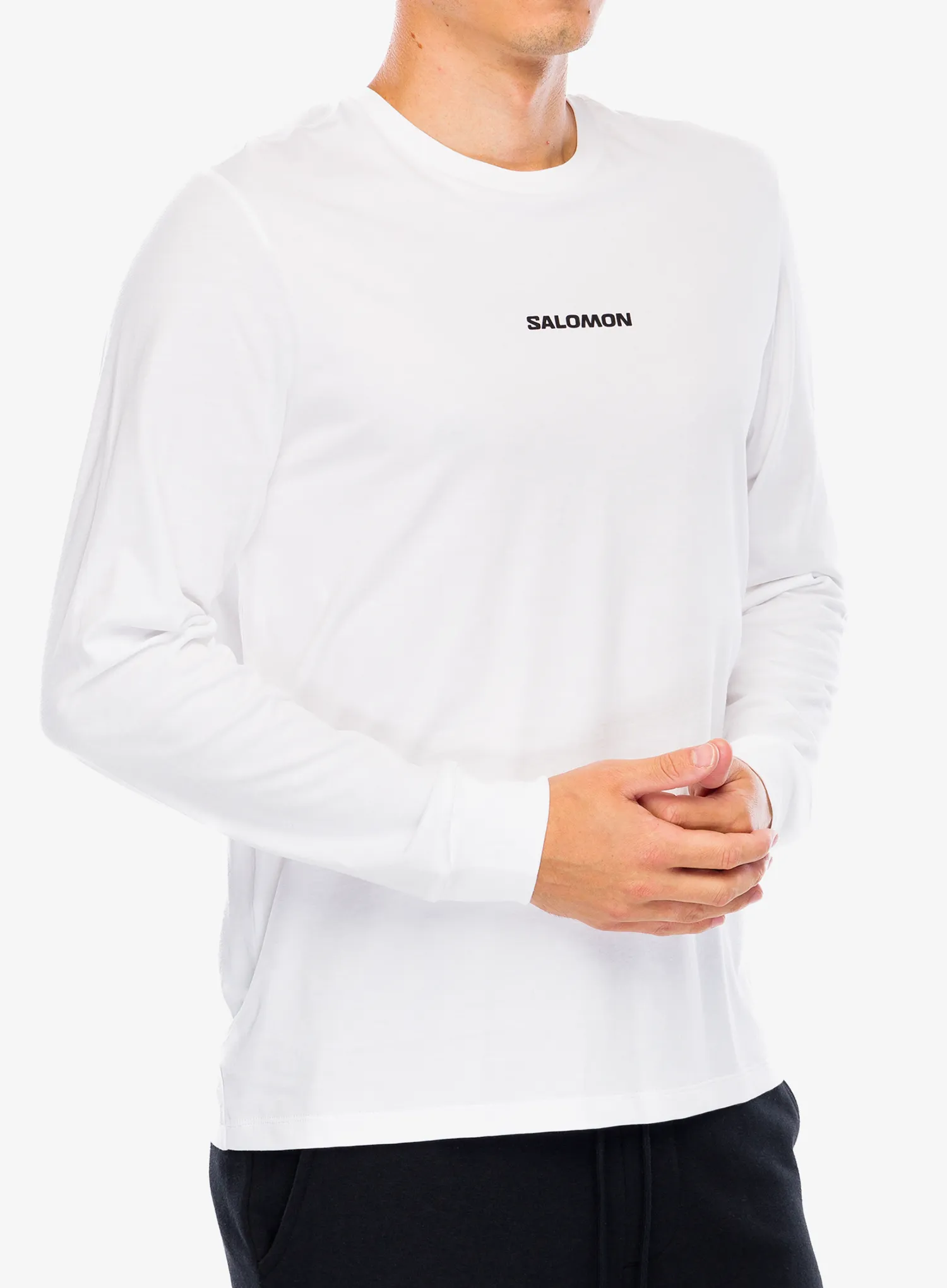 Футболка з довгими рукавами Salomon Logo Perf L/S Tee - white