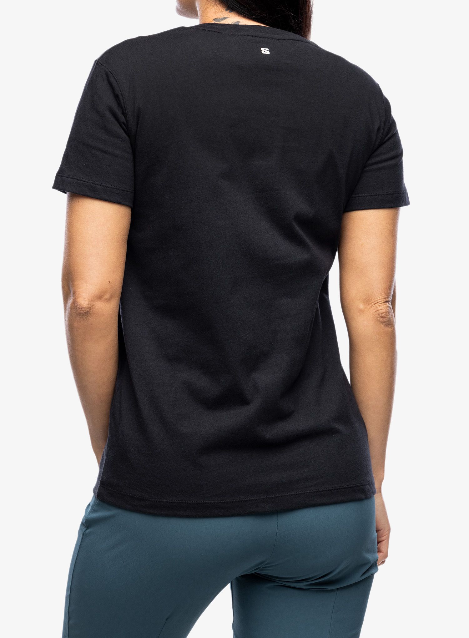 Футболка з принтом жіноча Salomon Logo S/S  - deep black