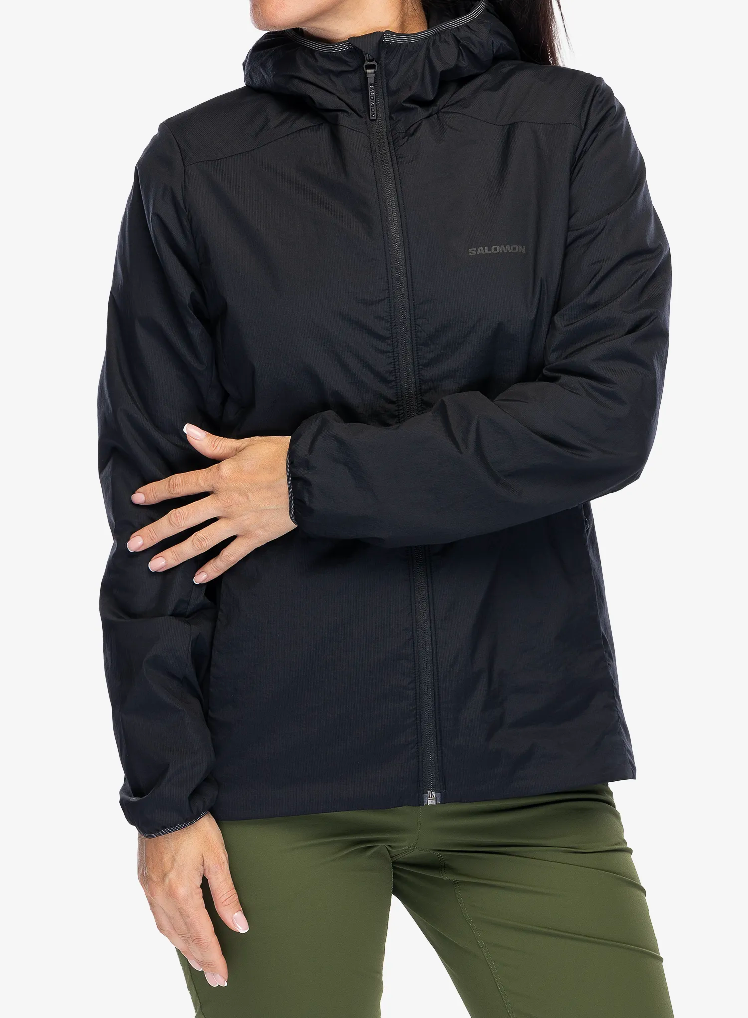 Куртка утеплена жіноча Salomon Mountain Flex Jacket Hood - deep black