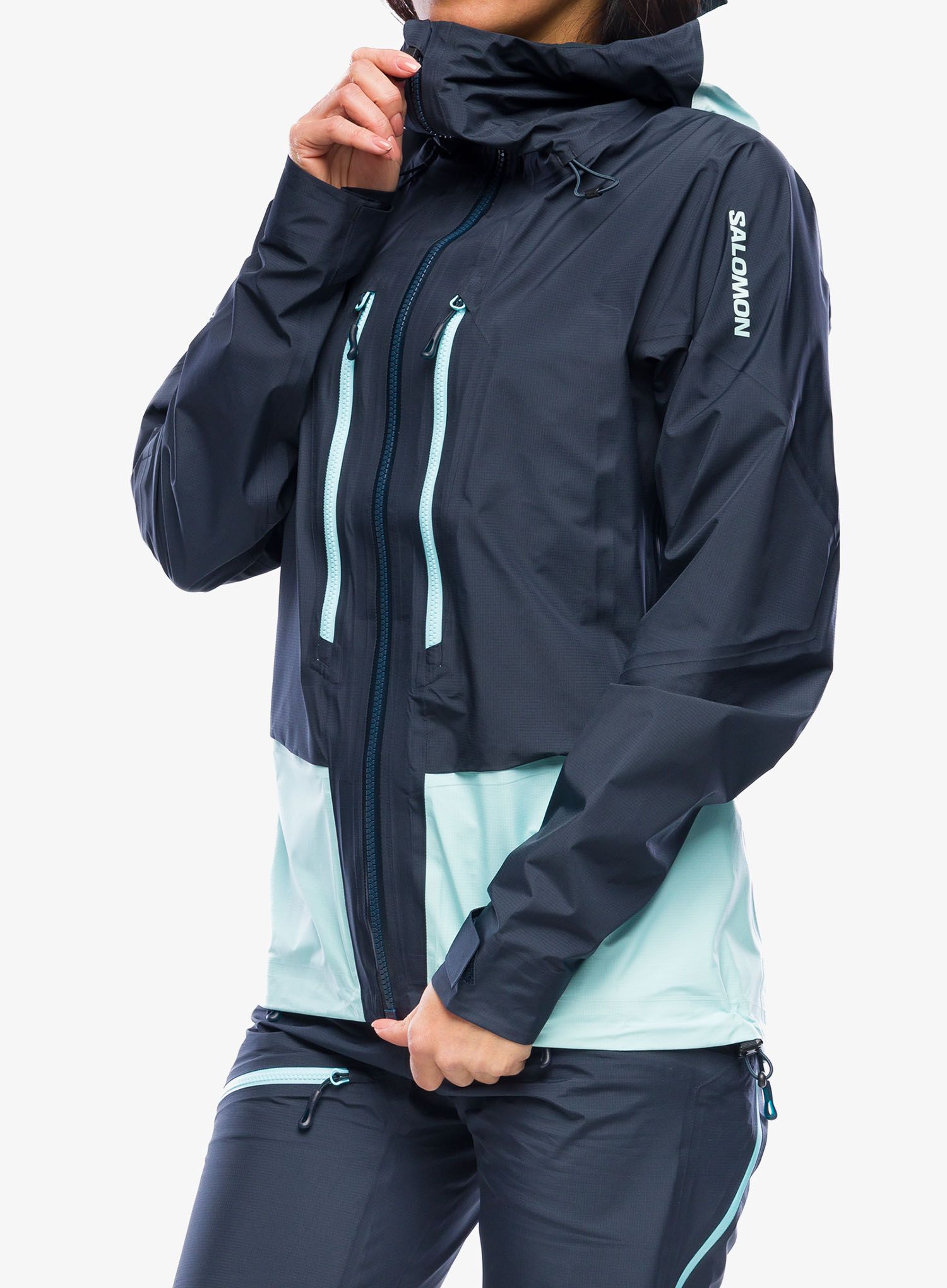 Куртка скітурингова жіноча Salomon Mtn Gore-Tex 3L Jacket - carbon/limpet shell