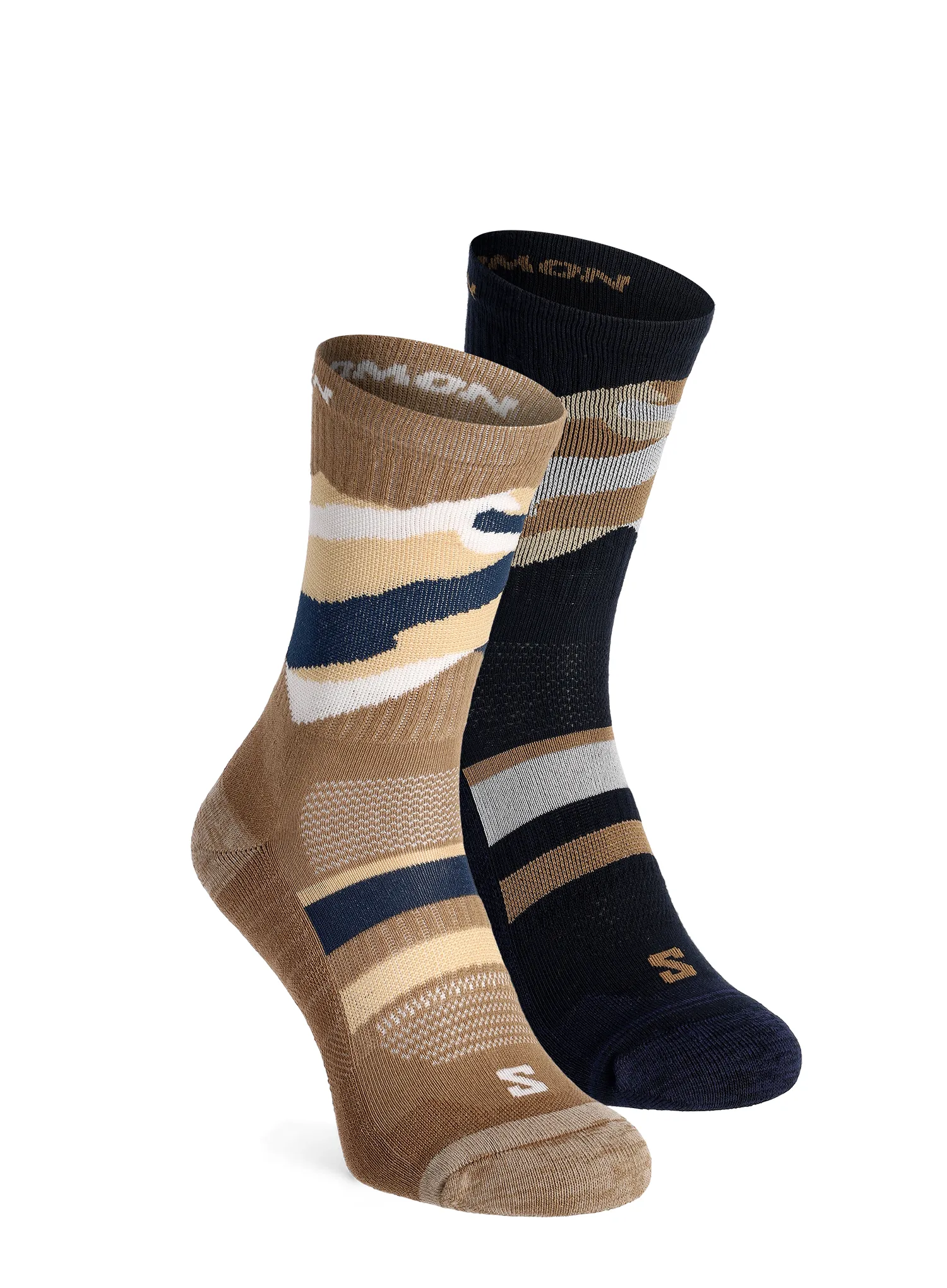 Шкарпетки туристичні Salomon Out Alps Crew 2-Pack - carbon/brown