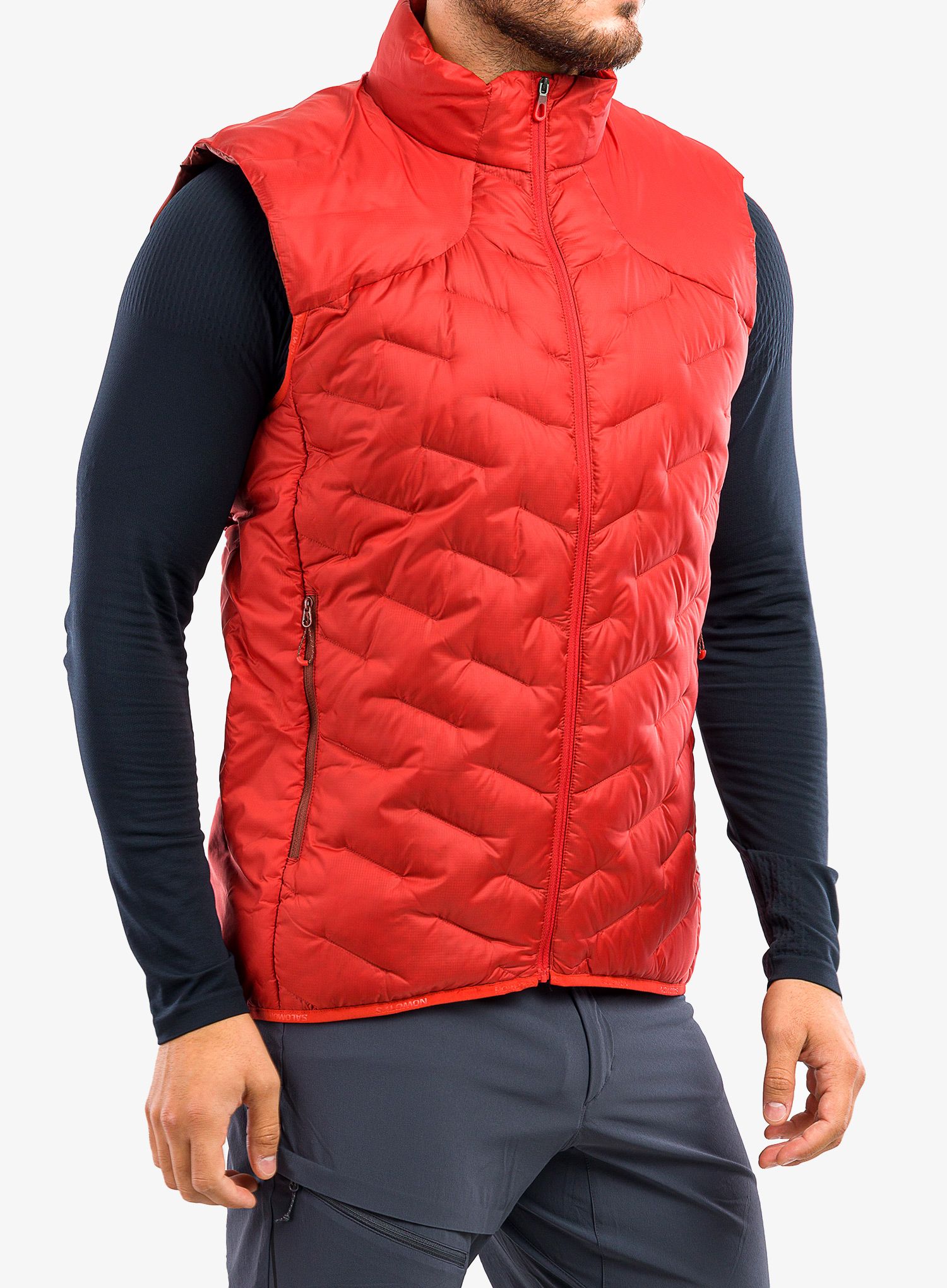 Жилет пуховий Salomon Outline Down Vest - samba/madder brown
