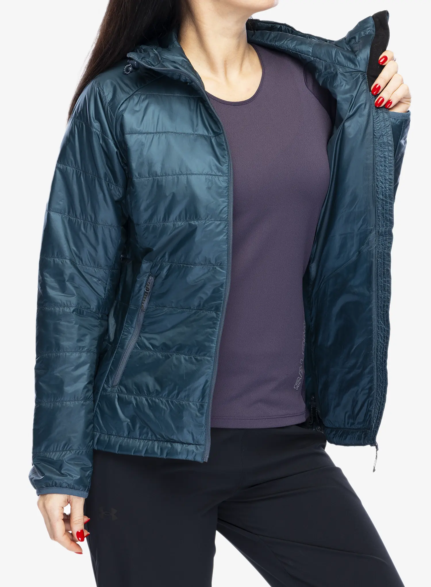Куртка утеплена жіноча Salomon Outline HD Jacket - midnight navy