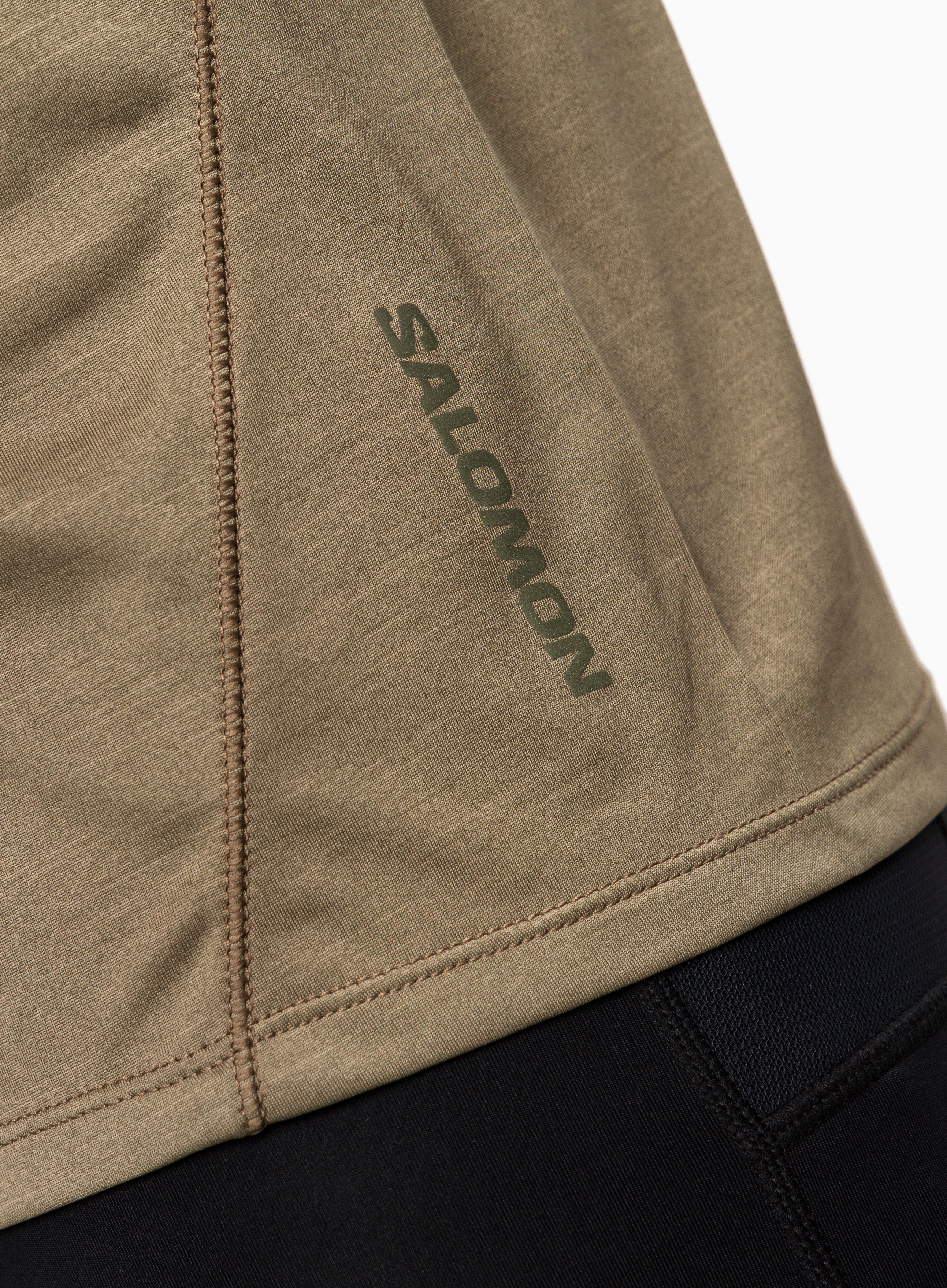 Швидковисихаюча футболка Salomon Outline SS Tee - dusky green/grape leaf