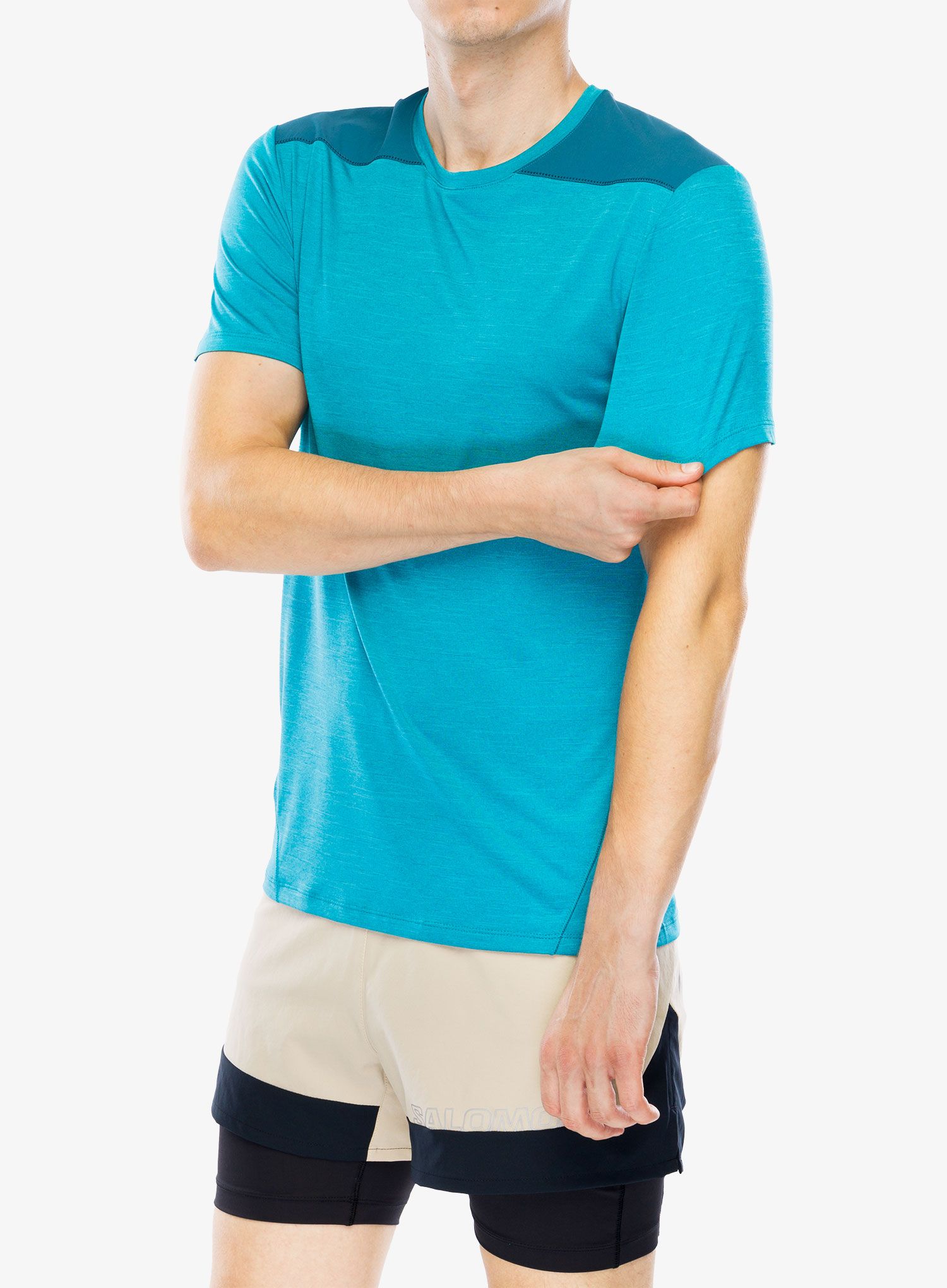 Швидковисихаюча футболка Salomon Outline S/S Tee - deep dive/tide