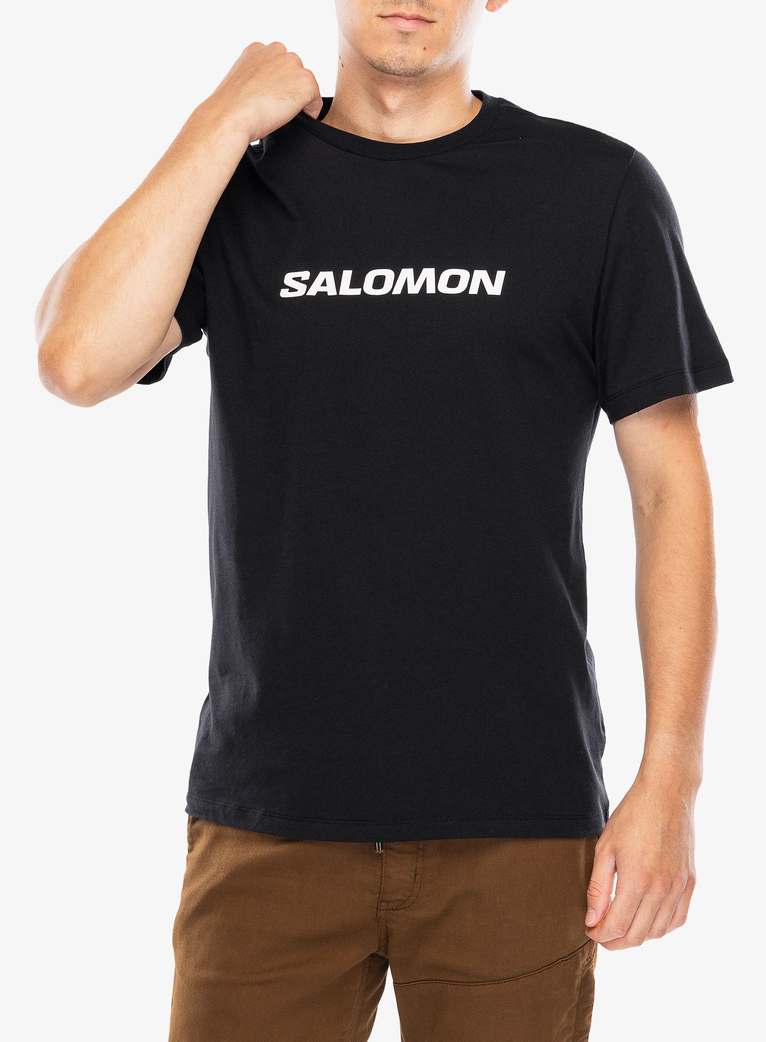 Футболка бавовняна Salomon Logo Perf S/S Tee - deep black