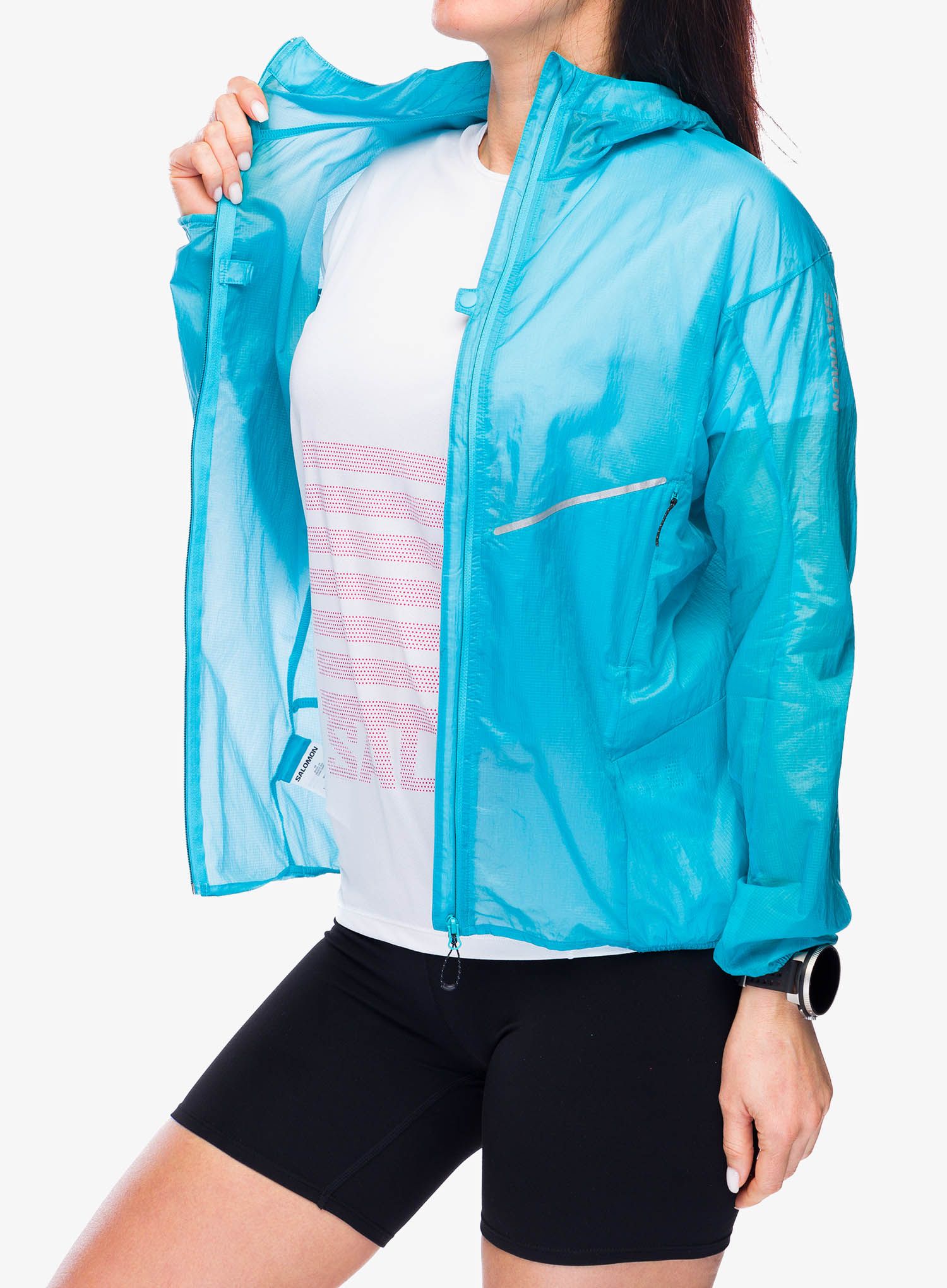 Вітровка жіноча Salomon Sense Aero Wind JKT - peacock blue