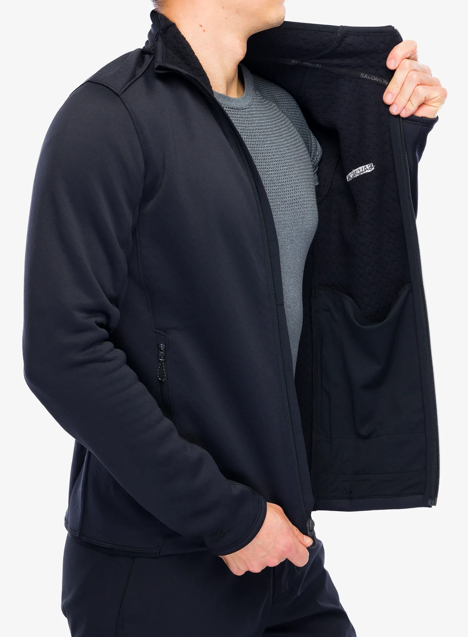 Кофта на замку Salomon Essential Warm Fz Mid - deep black