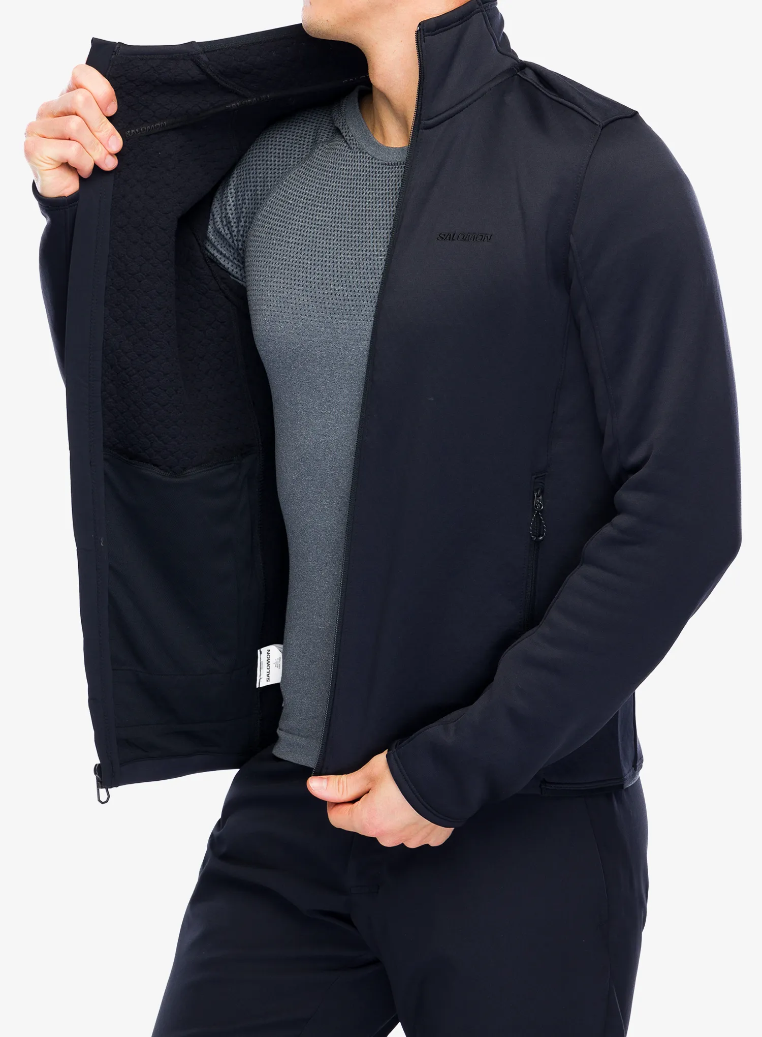 Кофта на замку Salomon Essential Warm Fz Mid - deep black