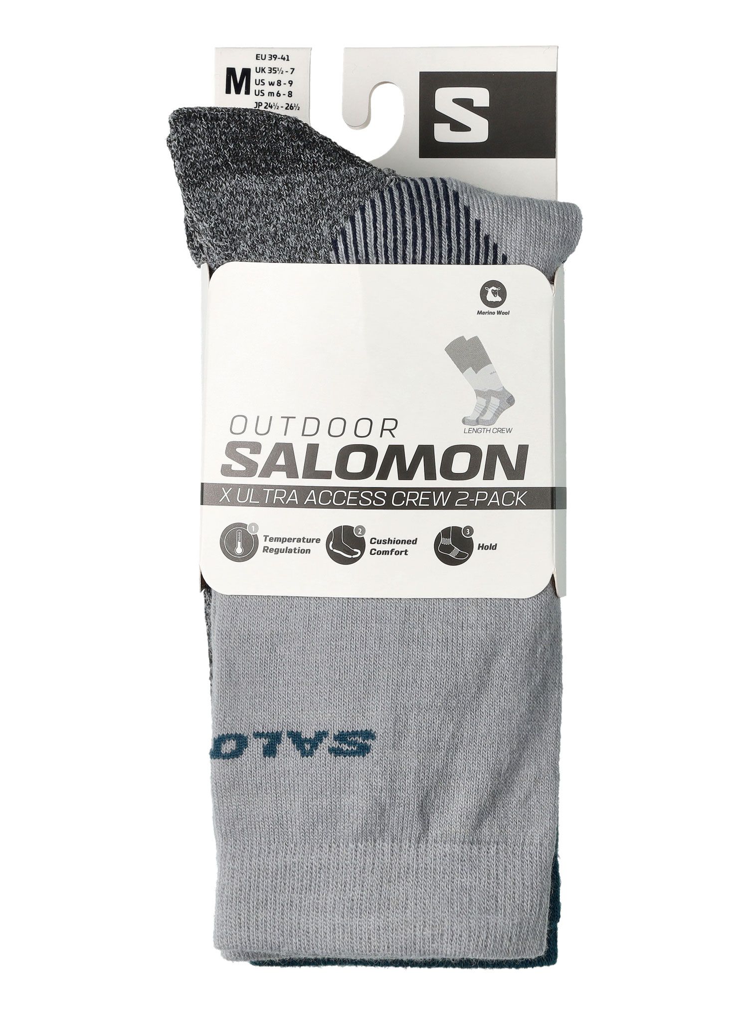Шкарпетки туристичні Salomon X Ultra Access Crew 2-Pack - quarry/stargazer