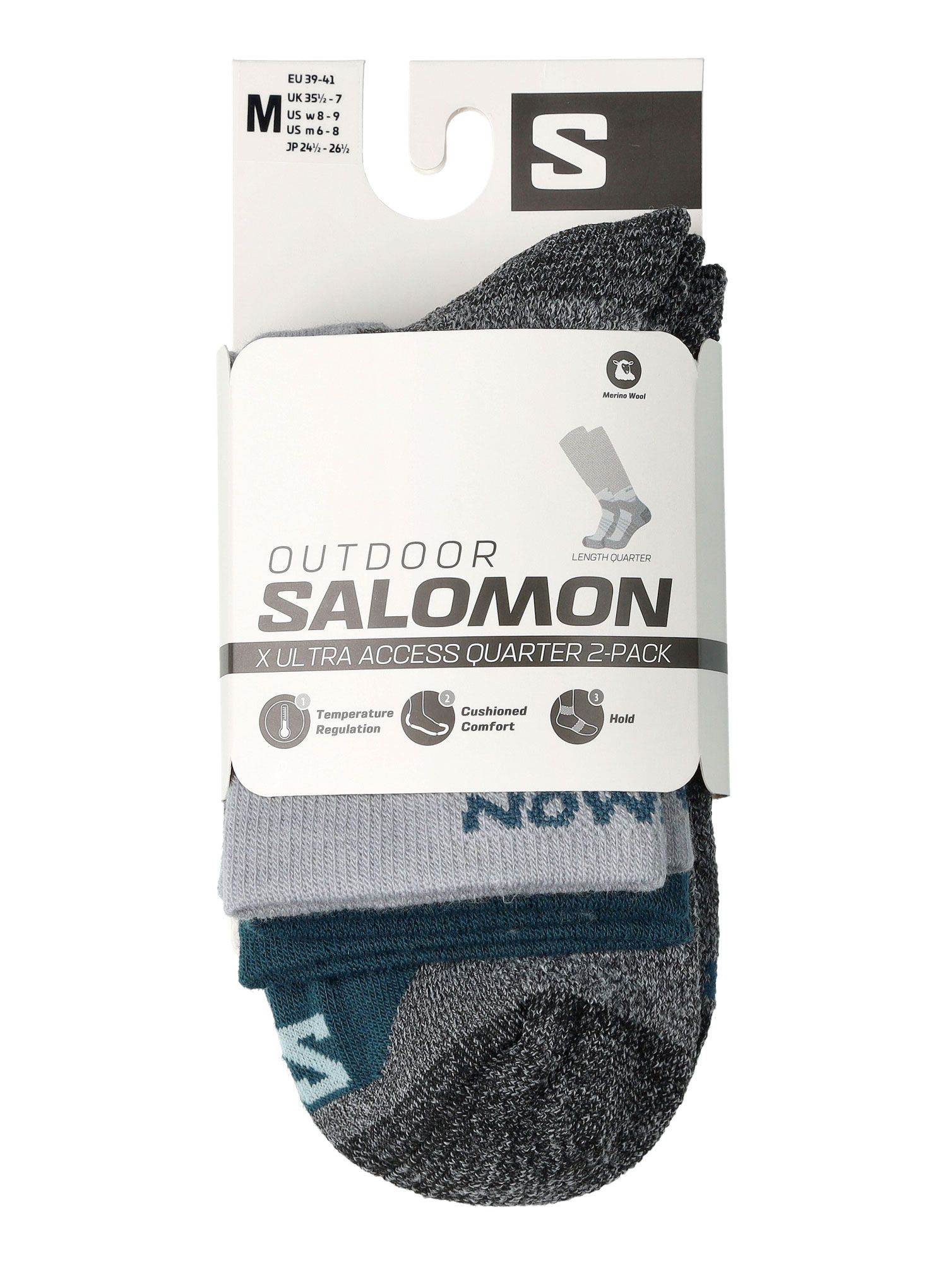 Шкарпетки туристичні Salomon X Ultra Access Quarter 2-Pack - quarry/stargazer