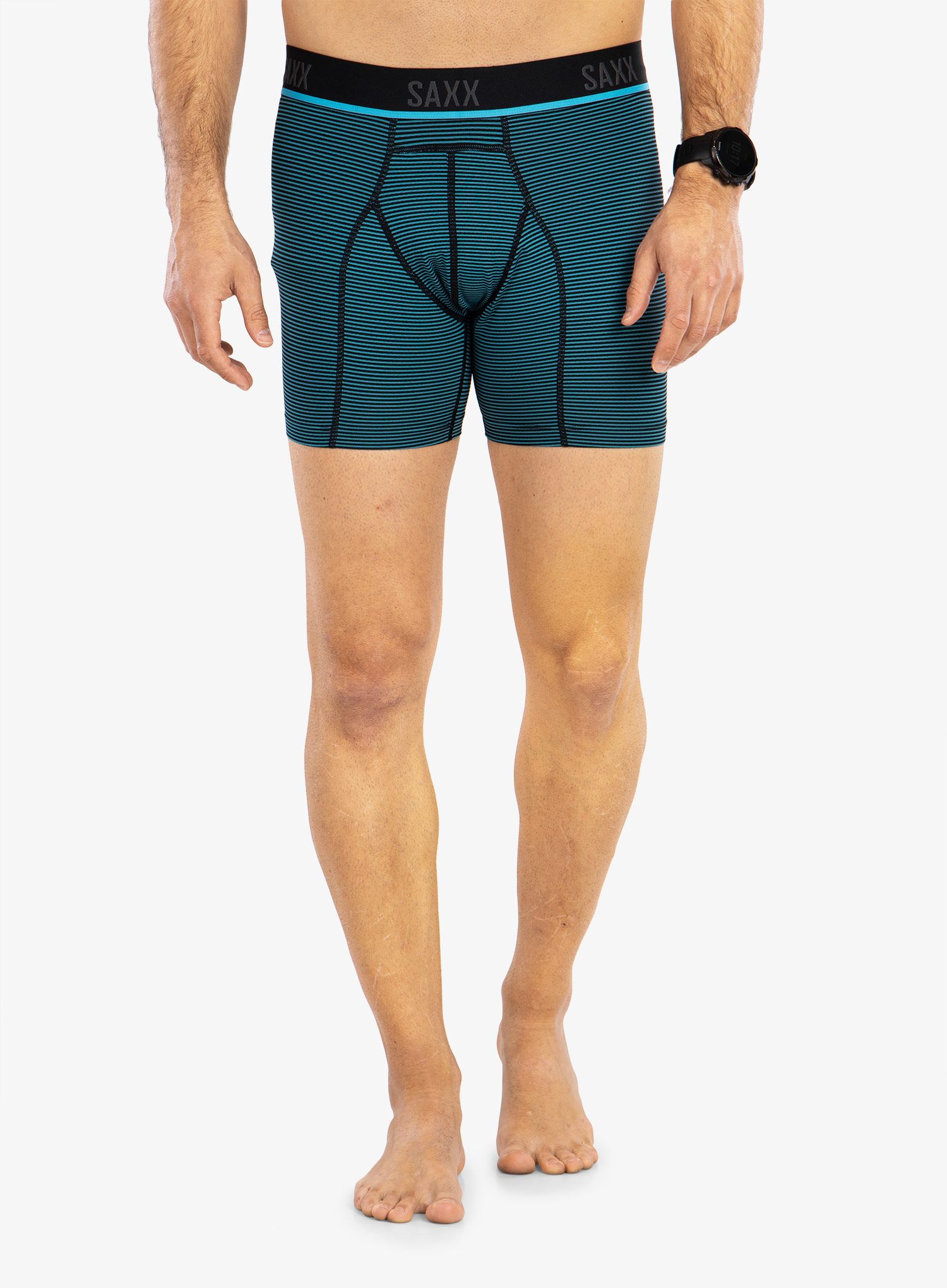 Боксери  Saxx Kinetic HD Boxer Brief - cool blue feed stripe