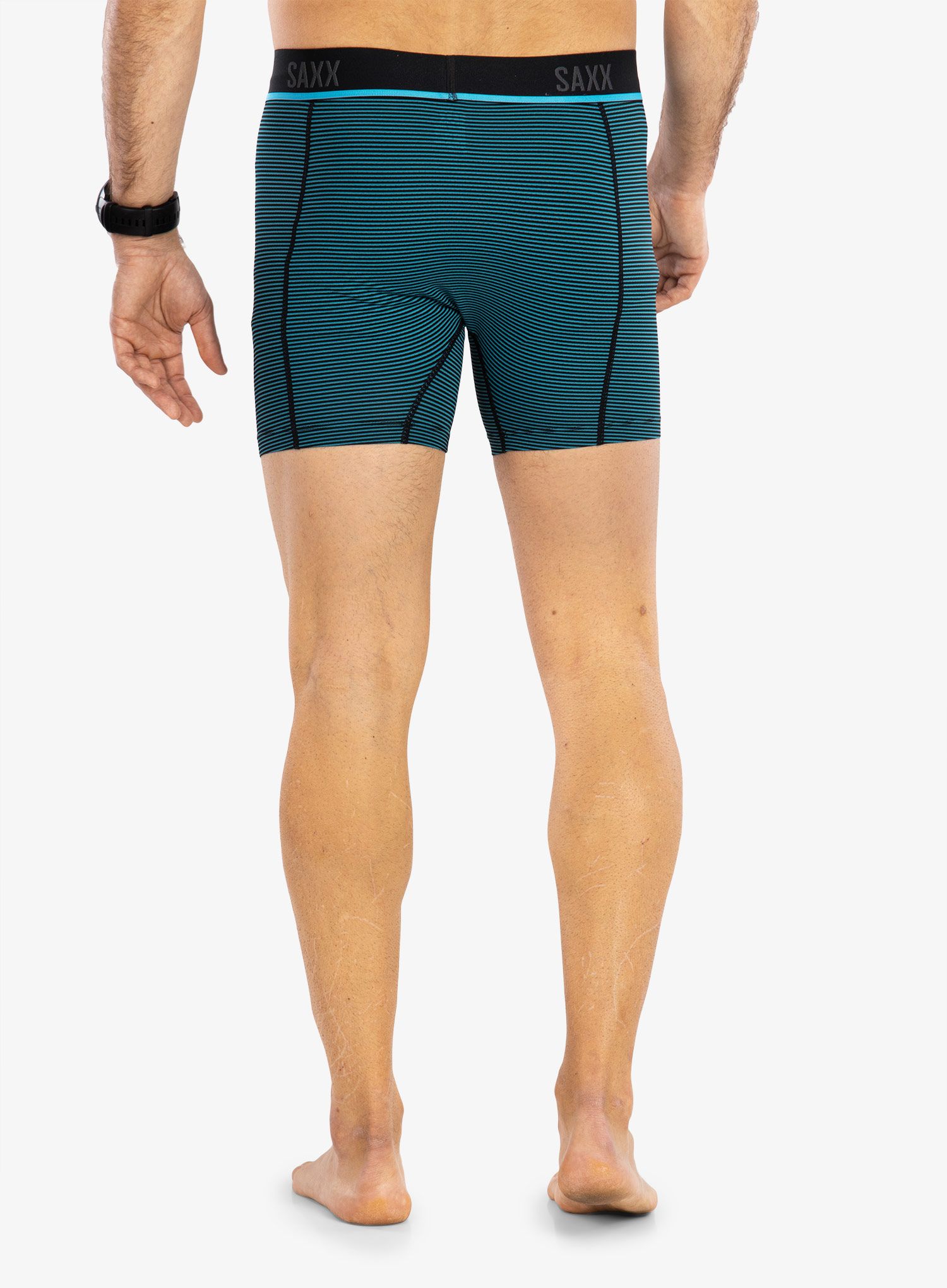 Боксери  Saxx Kinetic HD Boxer Brief - cool blue feed stripe
