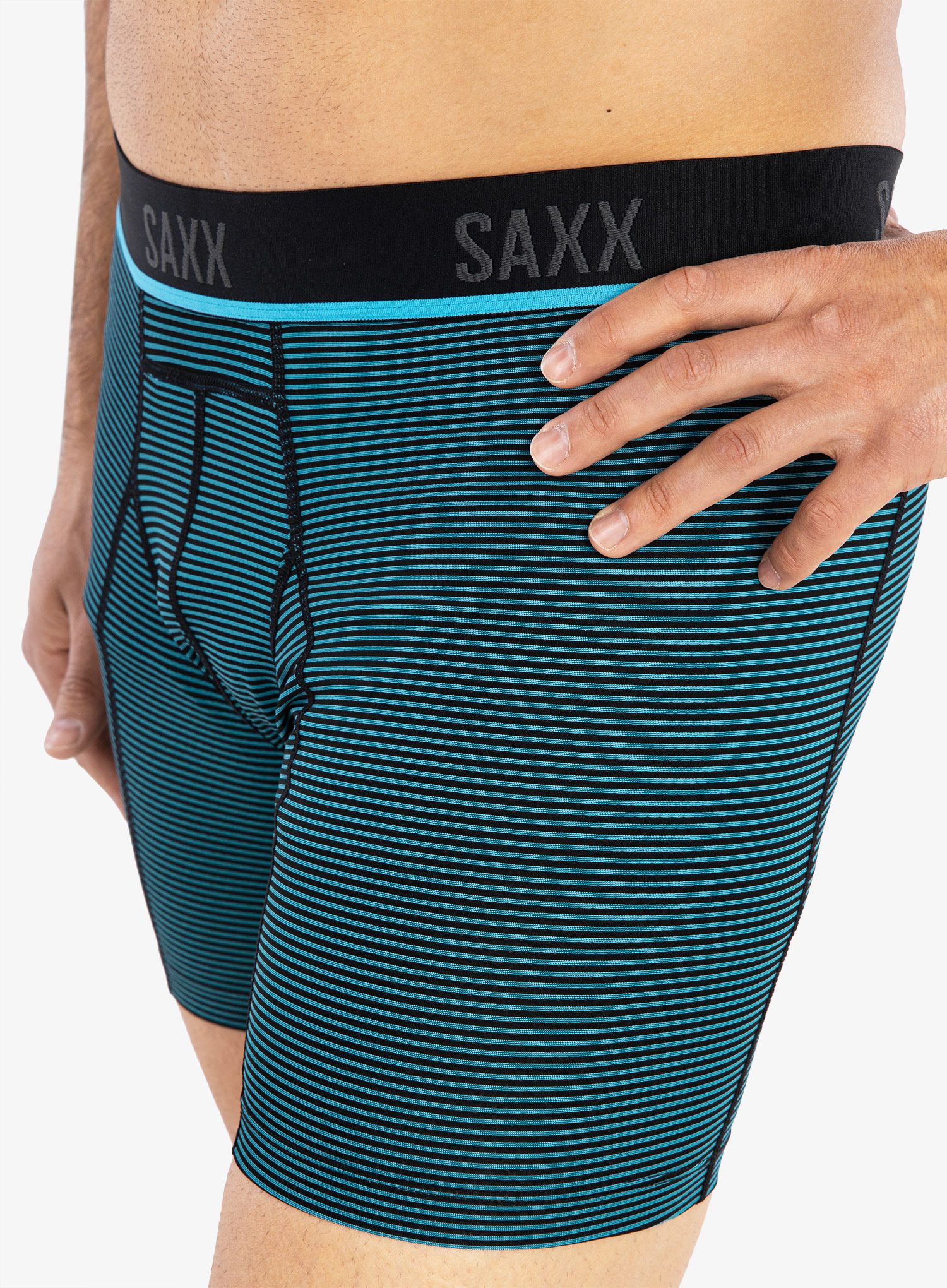 Боксери  Saxx Kinetic HD Boxer Brief - cool blue feed stripe
