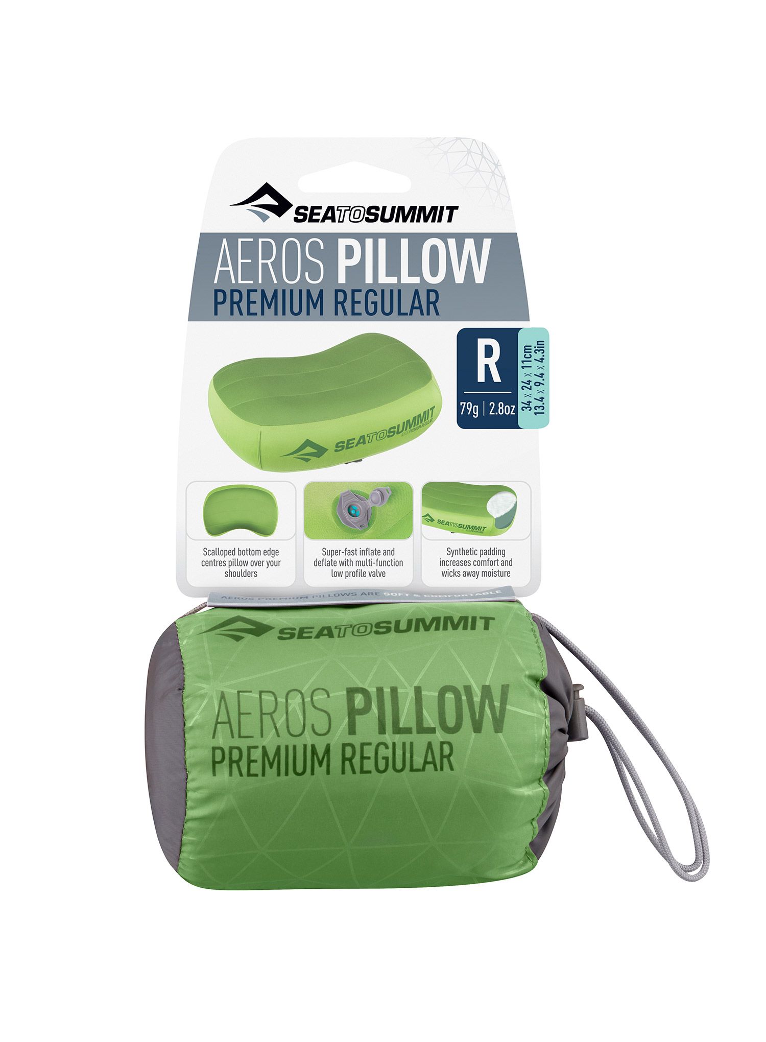 Подушка туристична Sea To Summit AEROS PREMIUM PILLOW - lime
