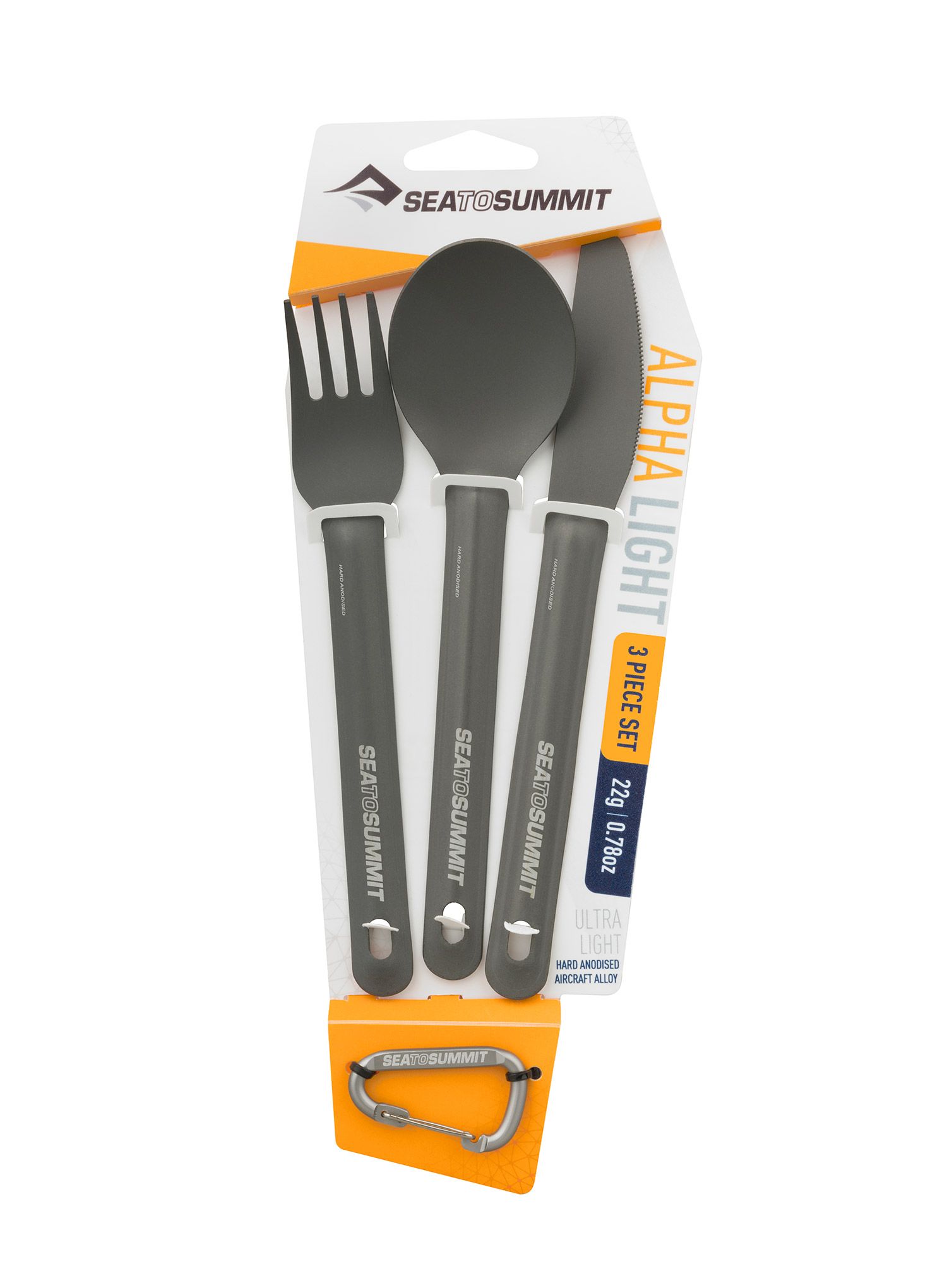 Набір Sea To Summit AlphaLight Cutlery Set 3pc (Knife, Fork and Spoon) - grey
