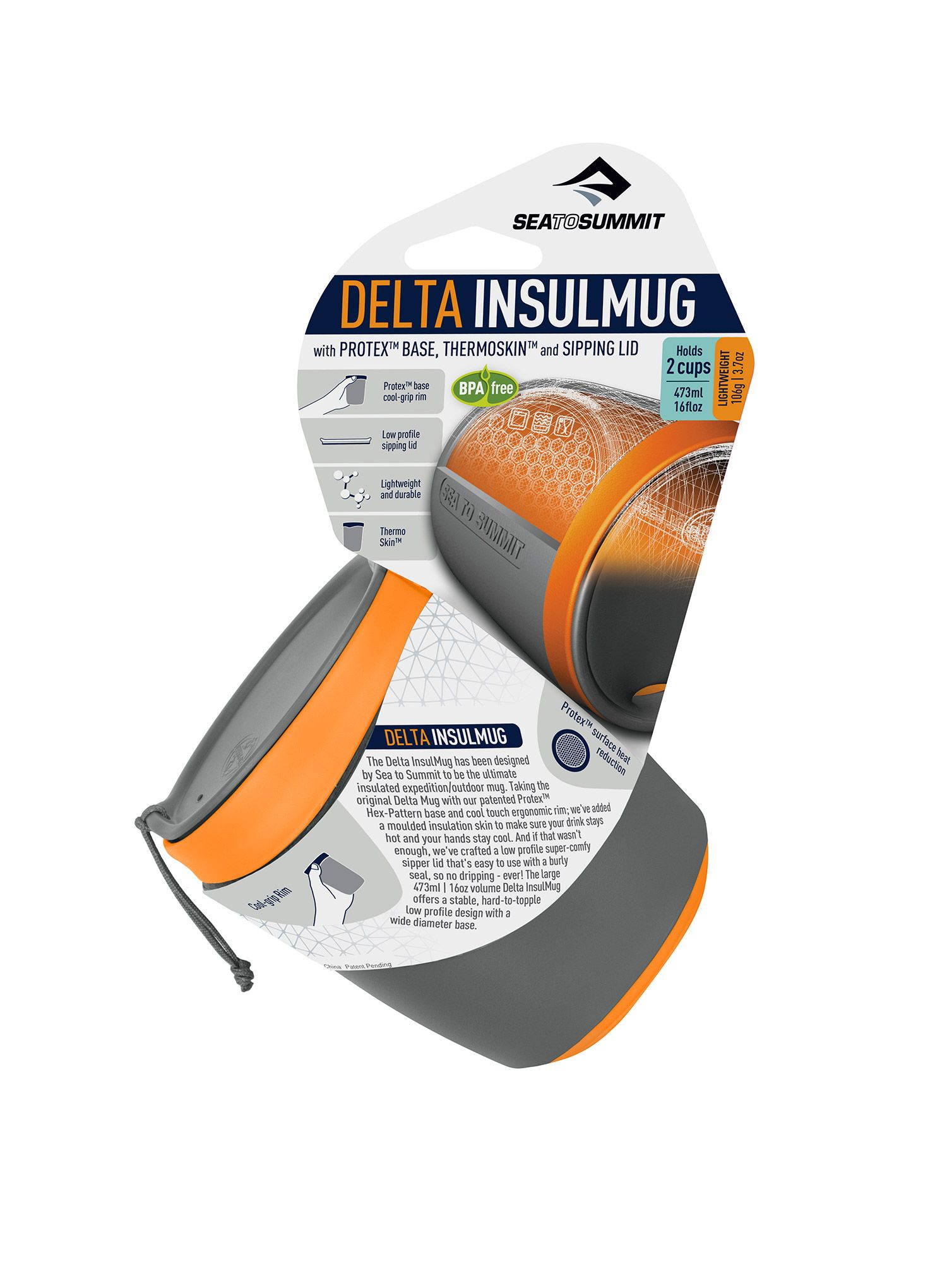 Термочашка Sea To Summit Delta Insulated Mug (0,473 l) - orange