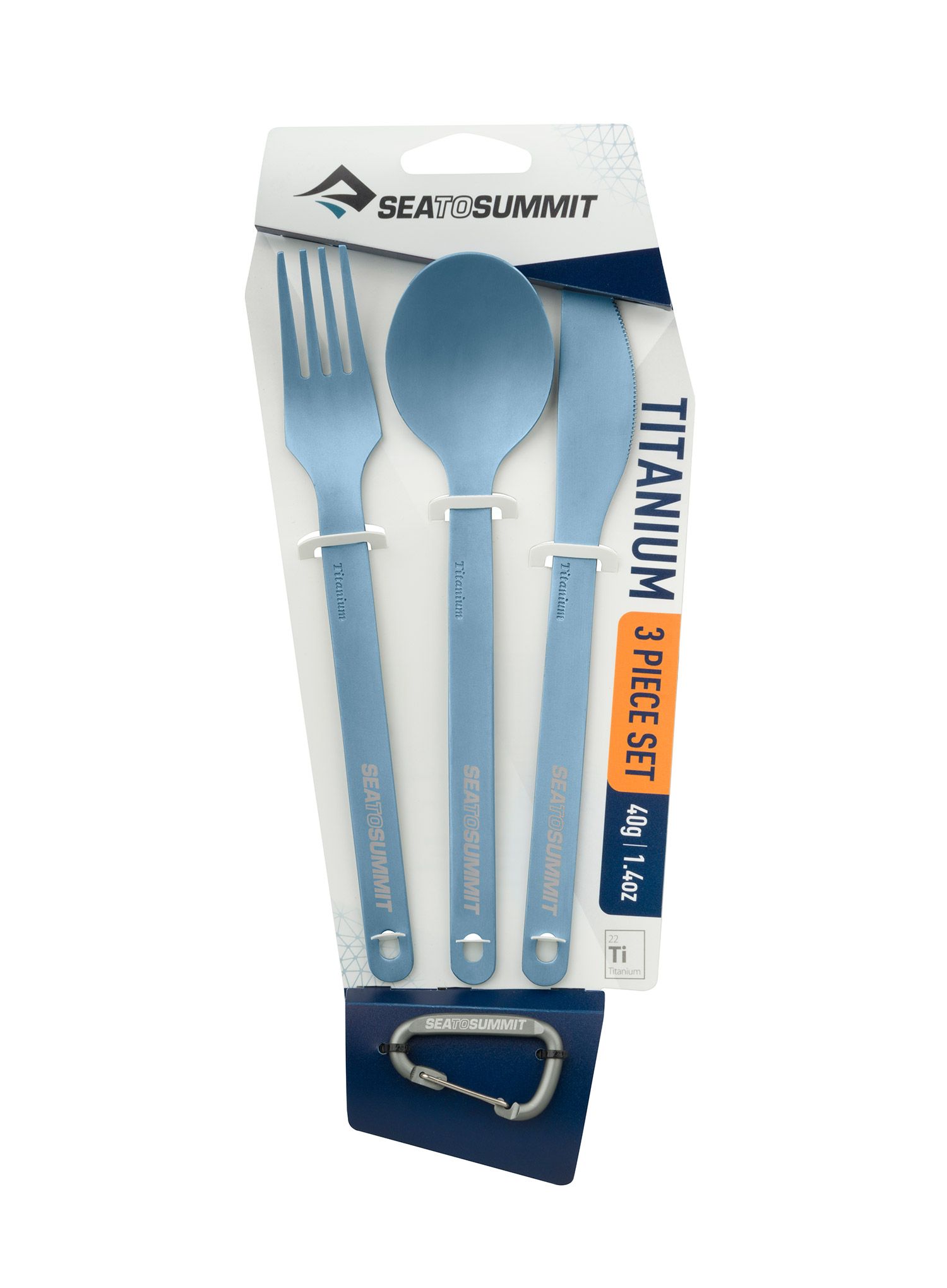 Столові прибори туристичні Sea To Summit Titanium Cutlery Set 3pc (Knife, Fork and Spoon) - silver