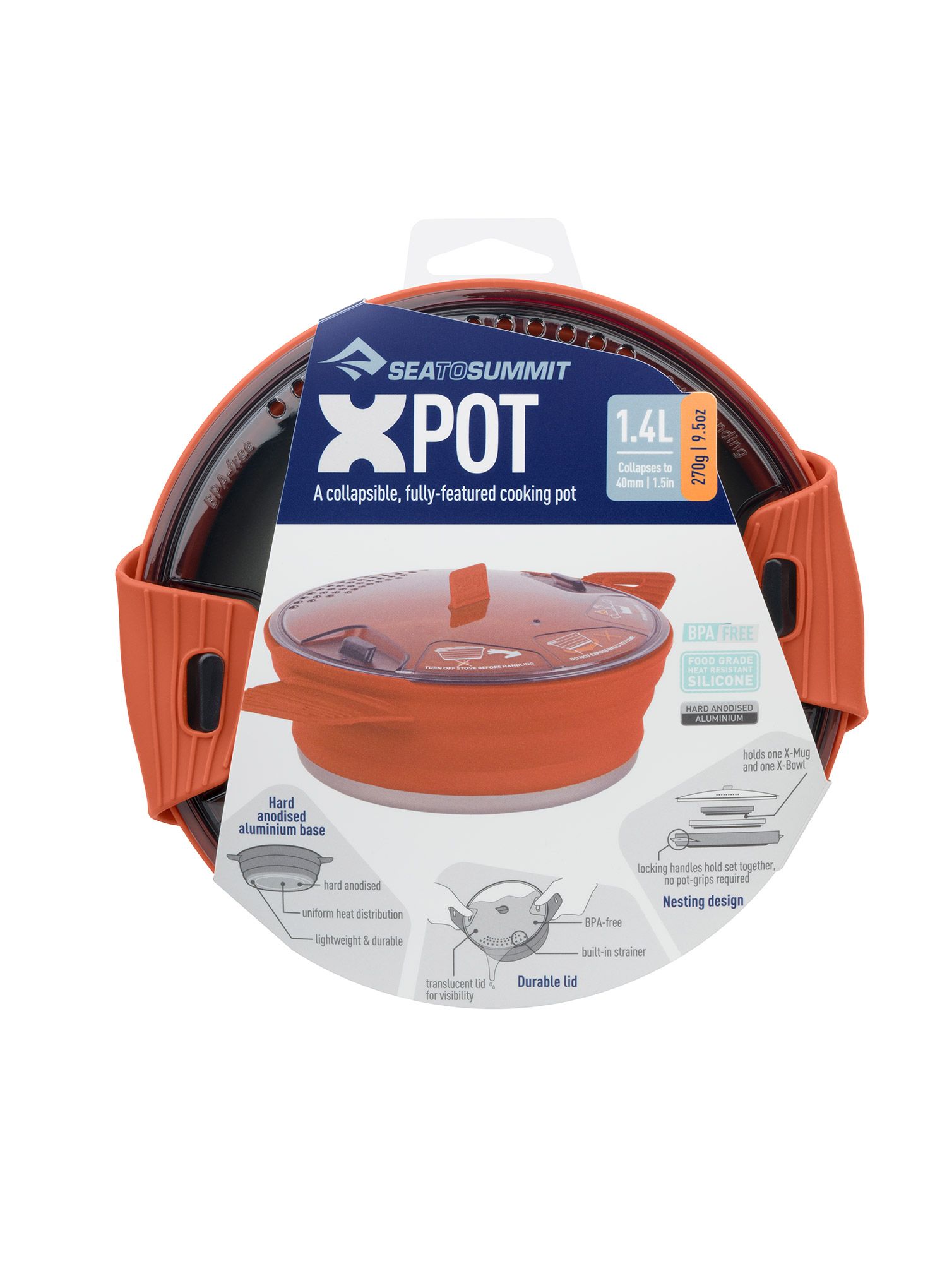 Каструля туристична Sea To Summit X-Series X-Pot 1.4l - rust