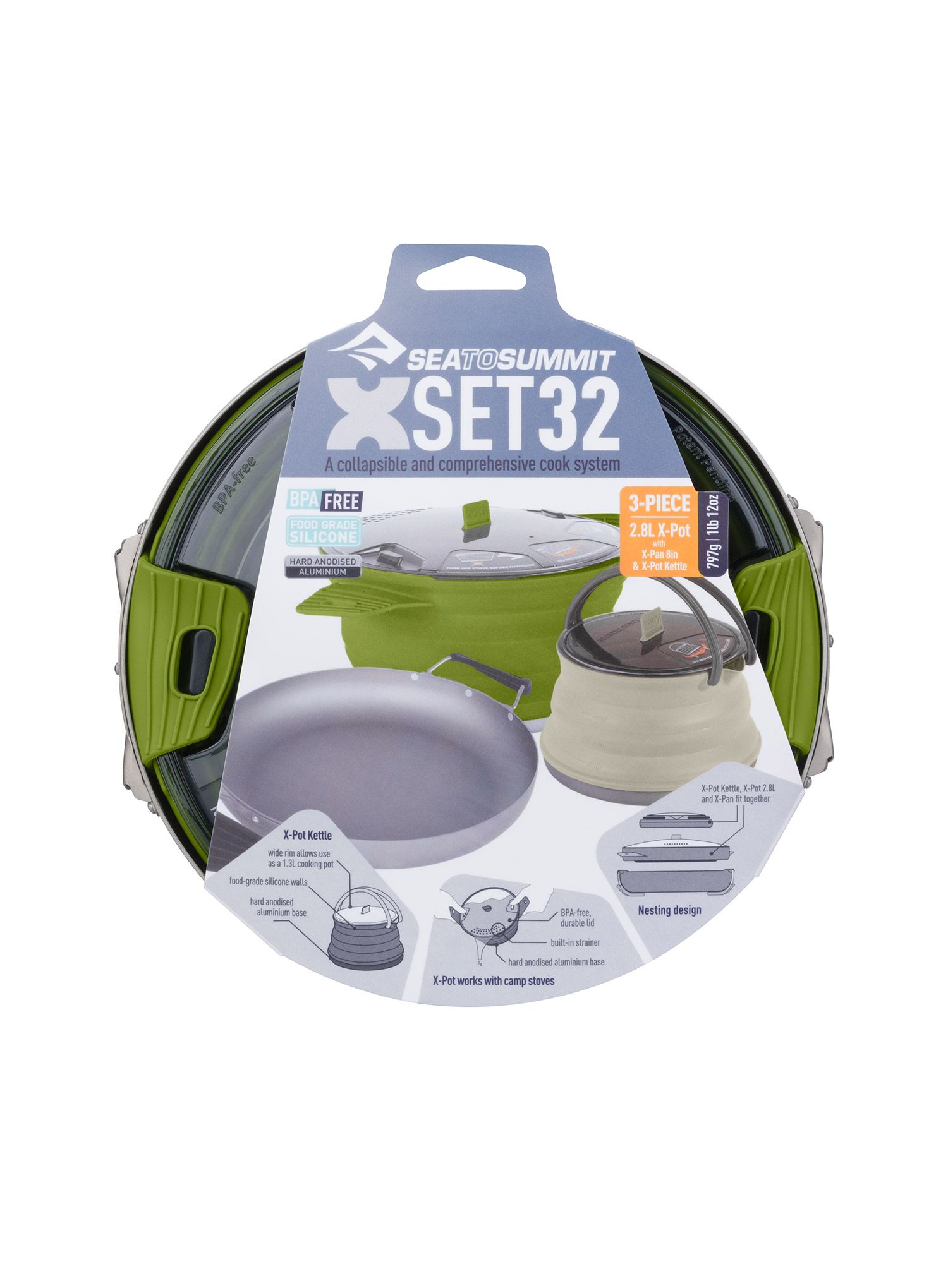 Набір казанків Sea To Summit X-Series X-Set 32 - charcoal/olive/sand