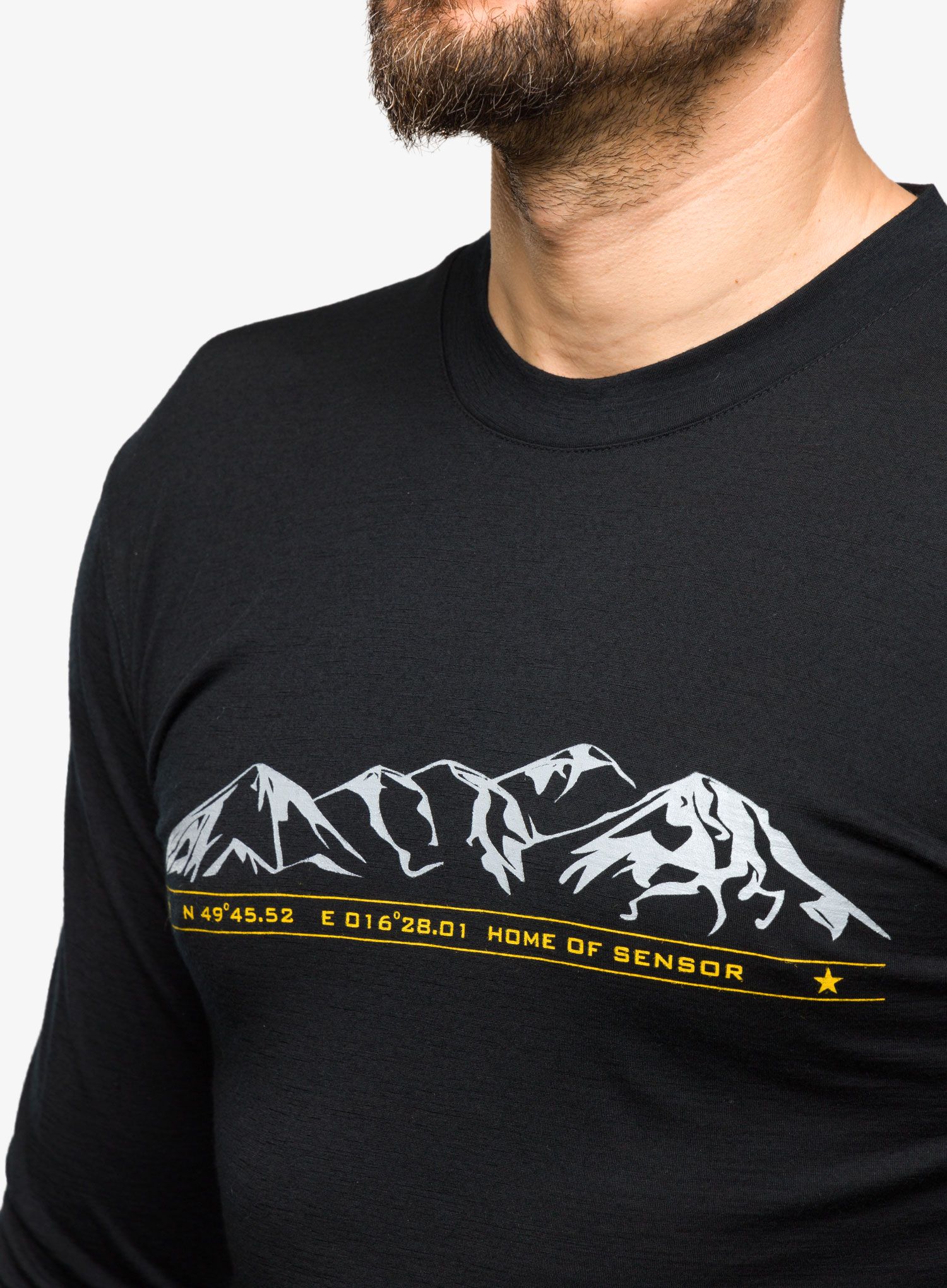 Кофта Sensor Merino Active PT Tee L/S - black mountains