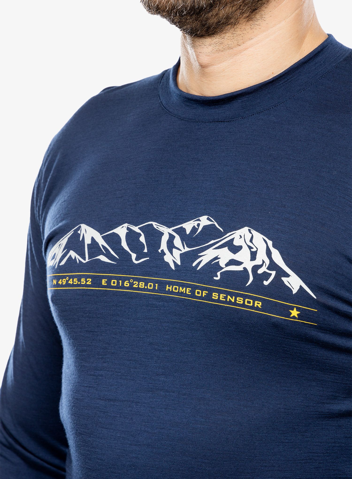 Термокофта Sensor Merino Active PT Tee L/S - deep blue moun