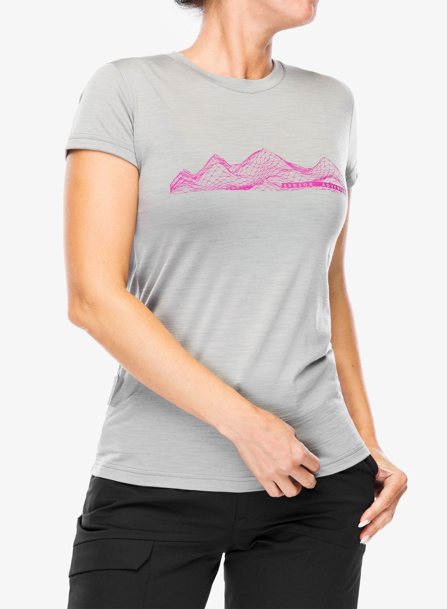 Футболка жіноча Sensor Merino Active PT Tee S/S - grey mountains