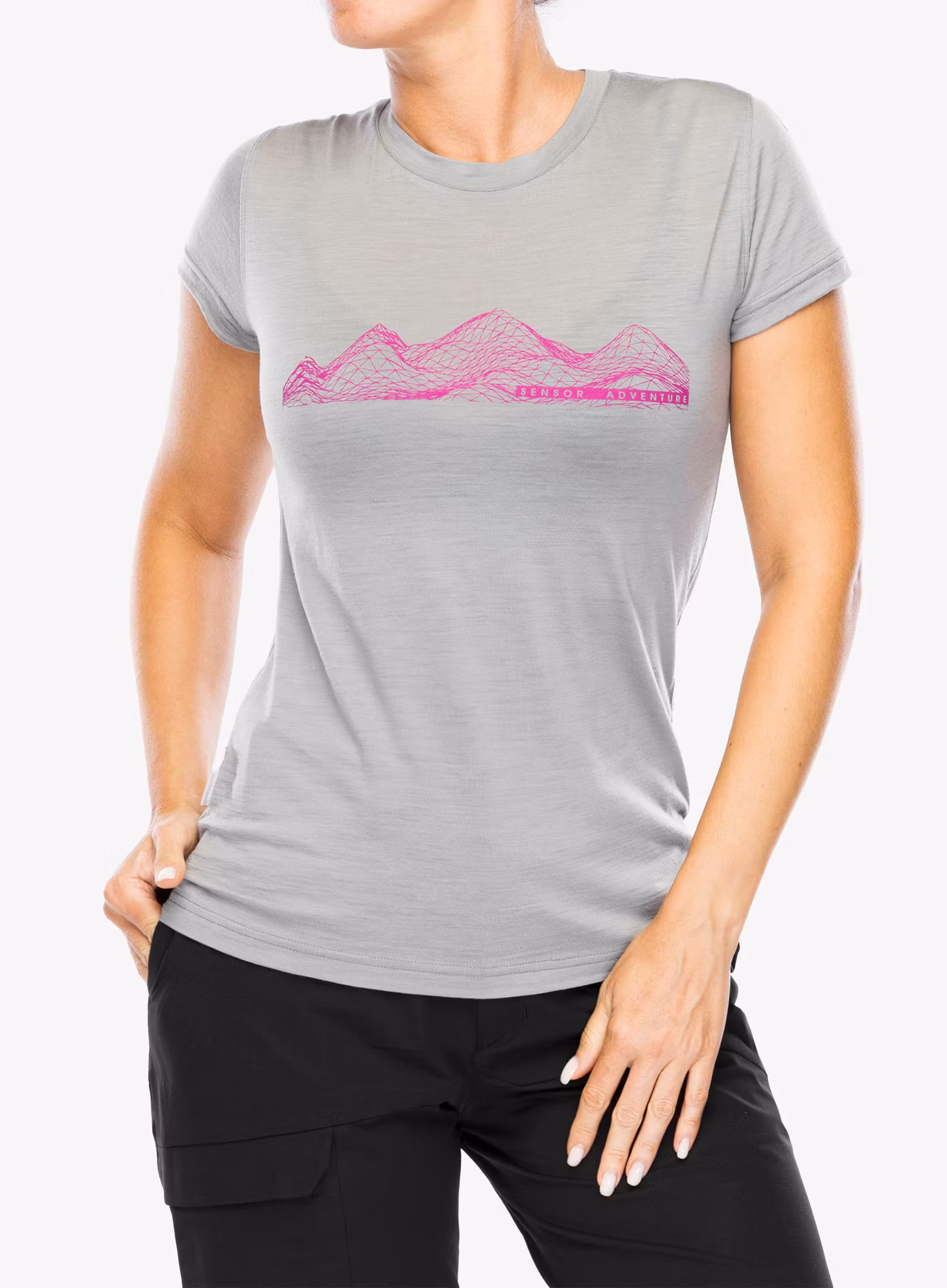 Футболка жіноча Sensor Merino Active PT Tee S/S - grey mountains