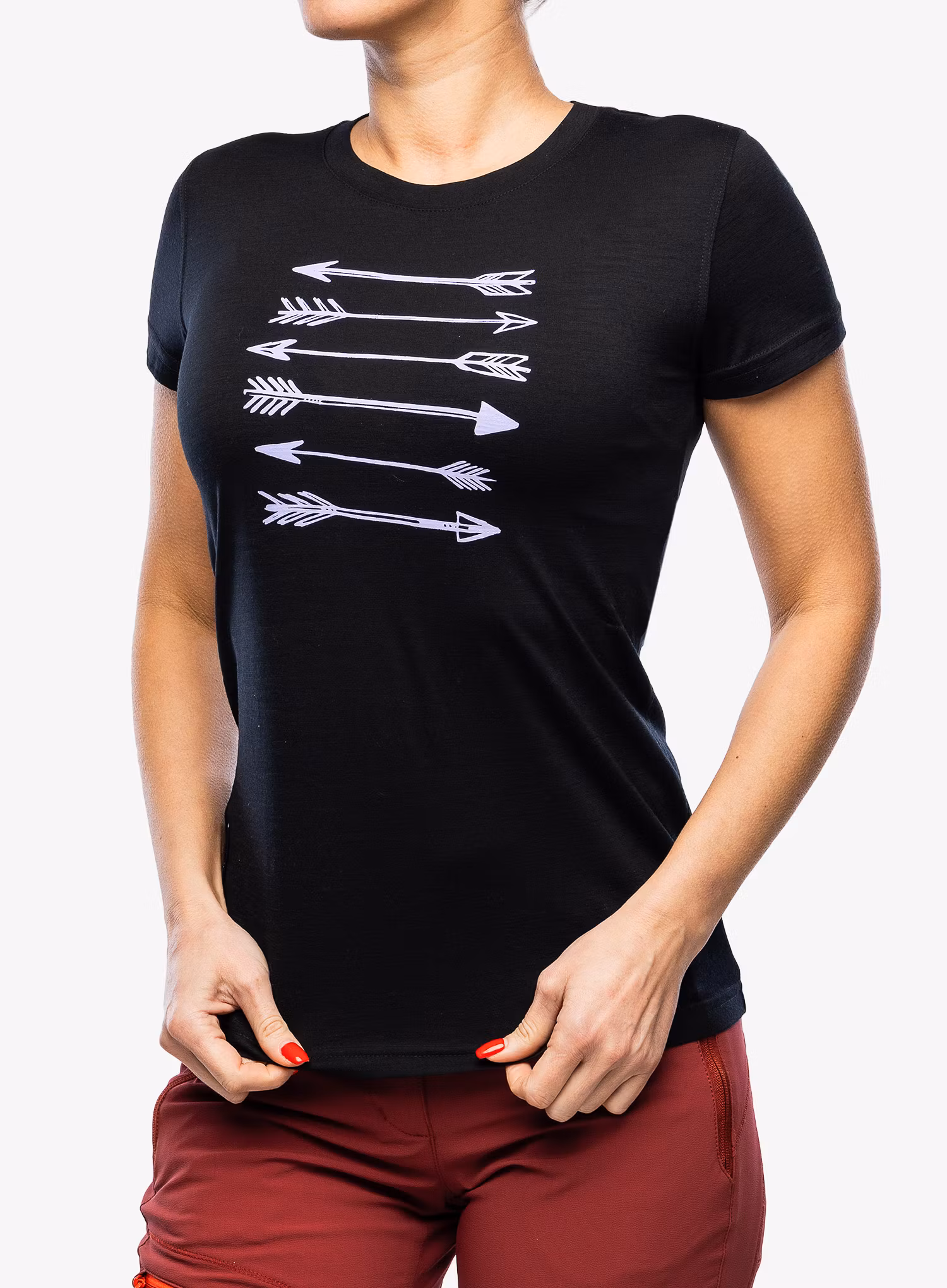 Футболка з мериноса жіноча Sensor Merino Active PT Tee S/S - black arrows