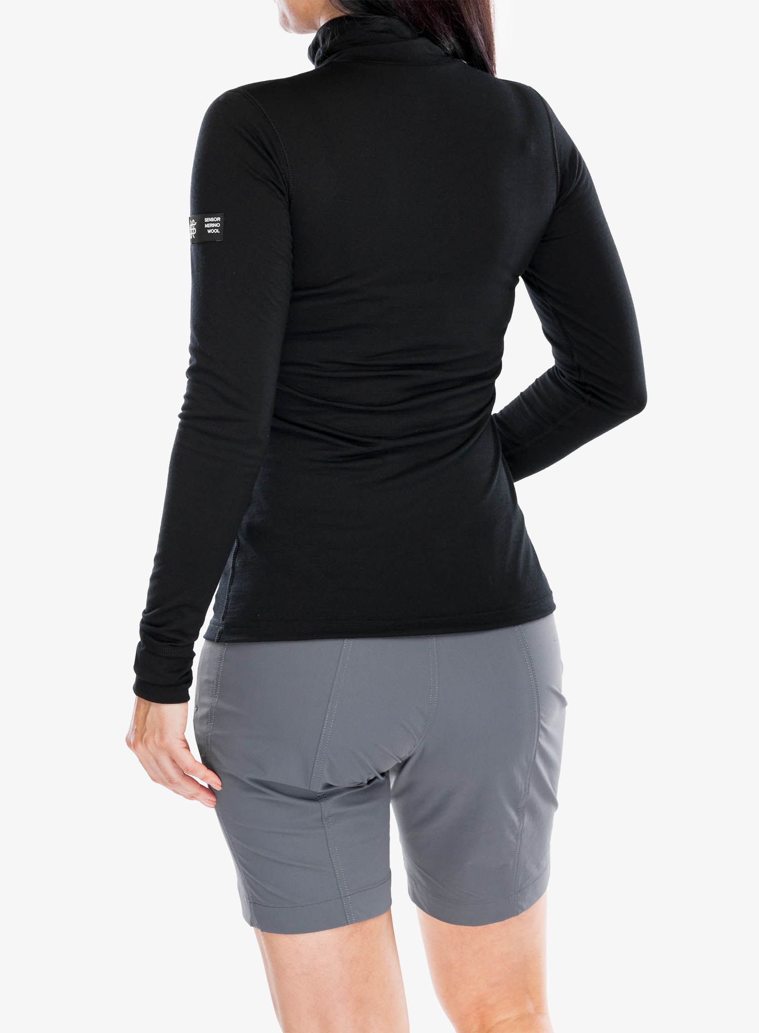 Термокофта жіноча Sensor Merino Active Tee L/S Zip - black