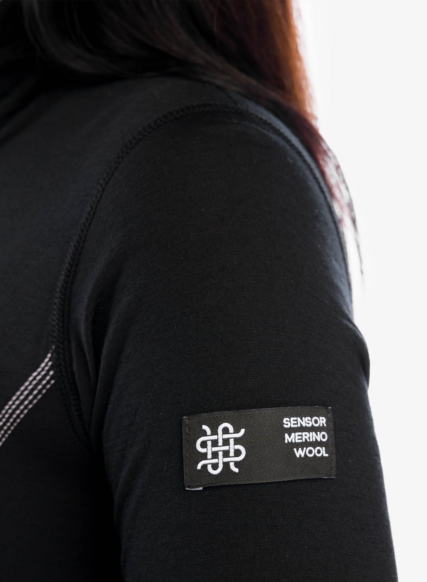 Термокофта жіноча Sensor Merino Active Tee L/S Zip - black