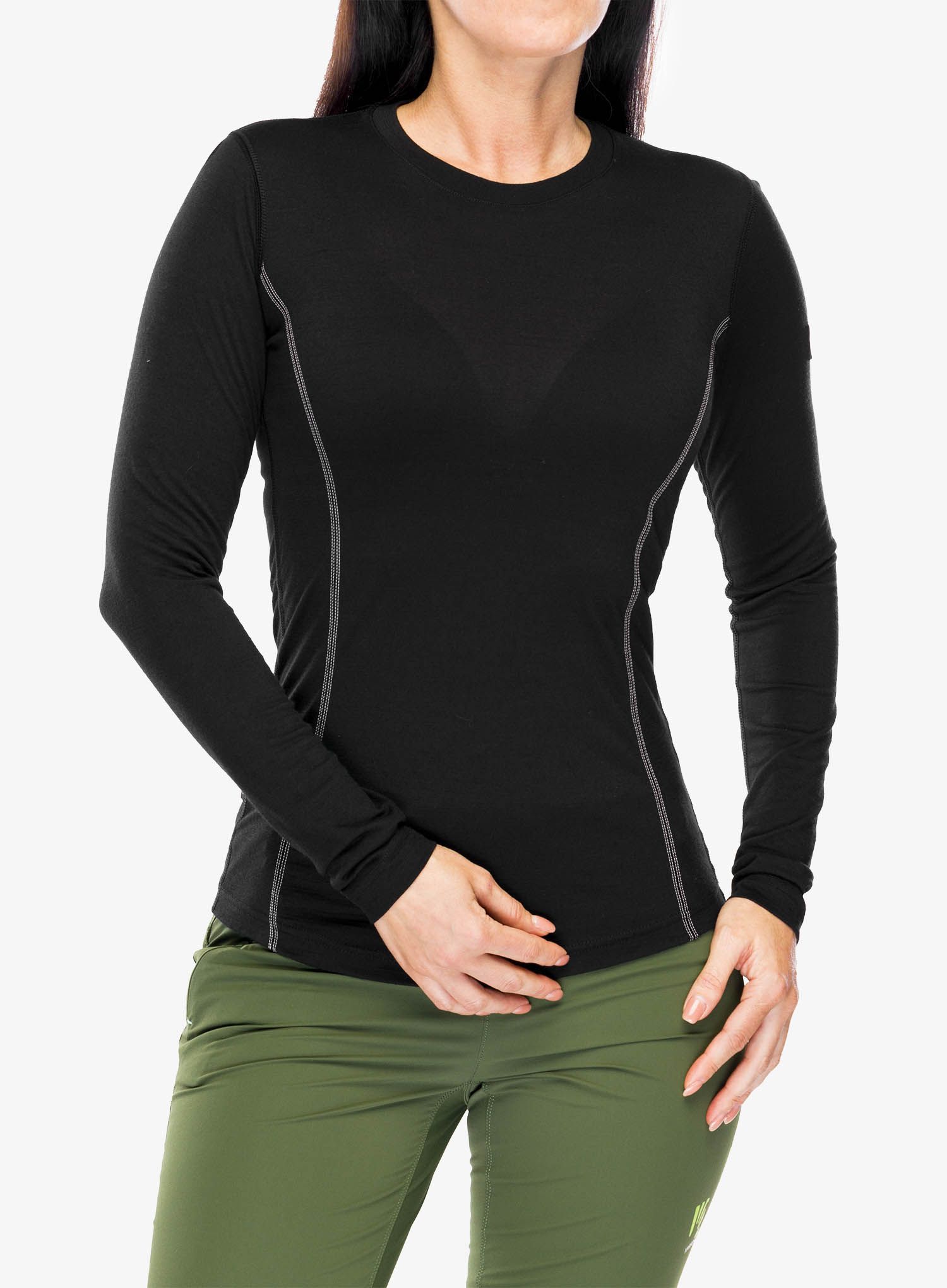 Термокофта жіноча Sensor Merino Active Tee L/S - black