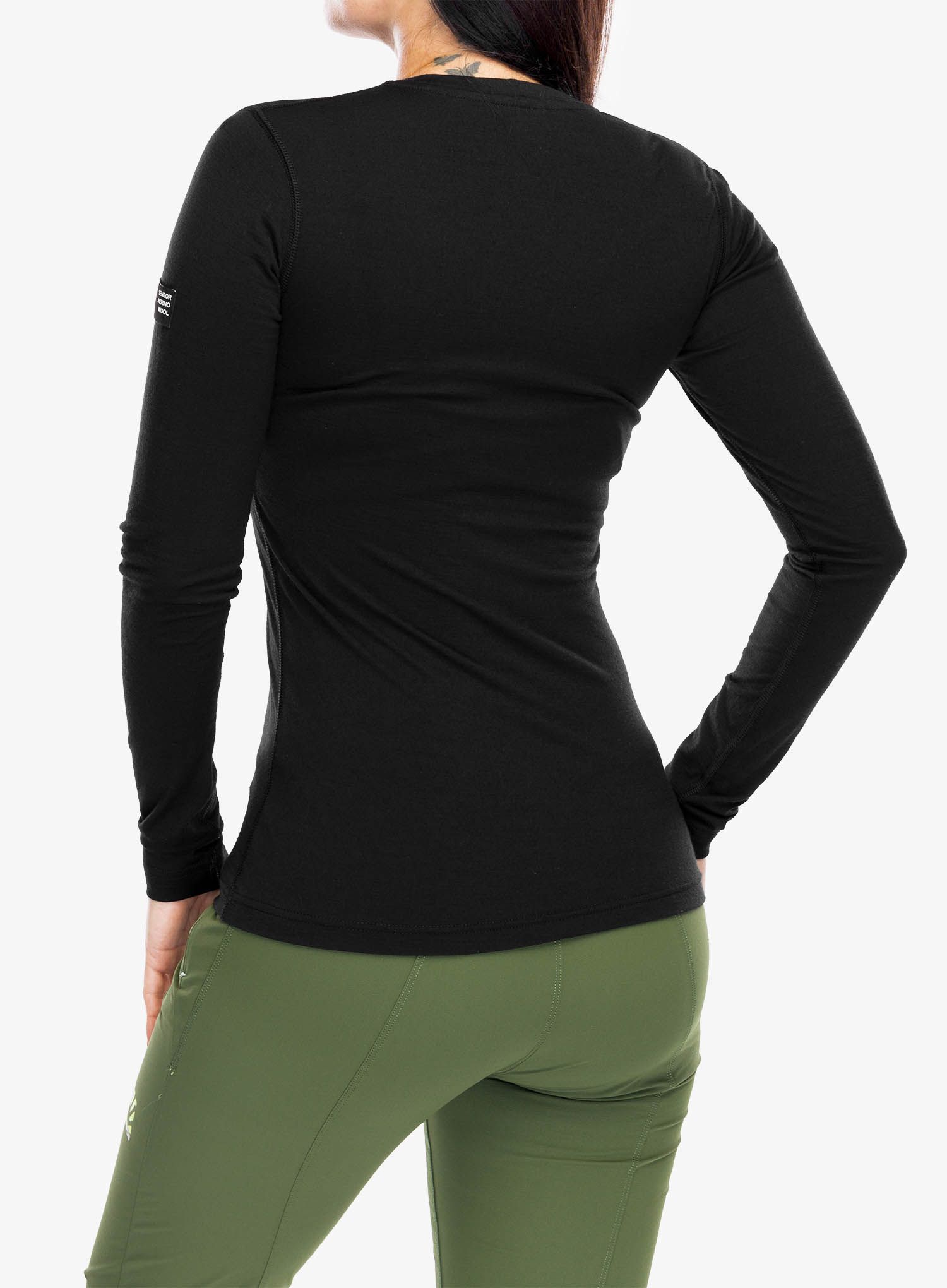 Термокофта жіноча Sensor Merino Active Tee L/S - black