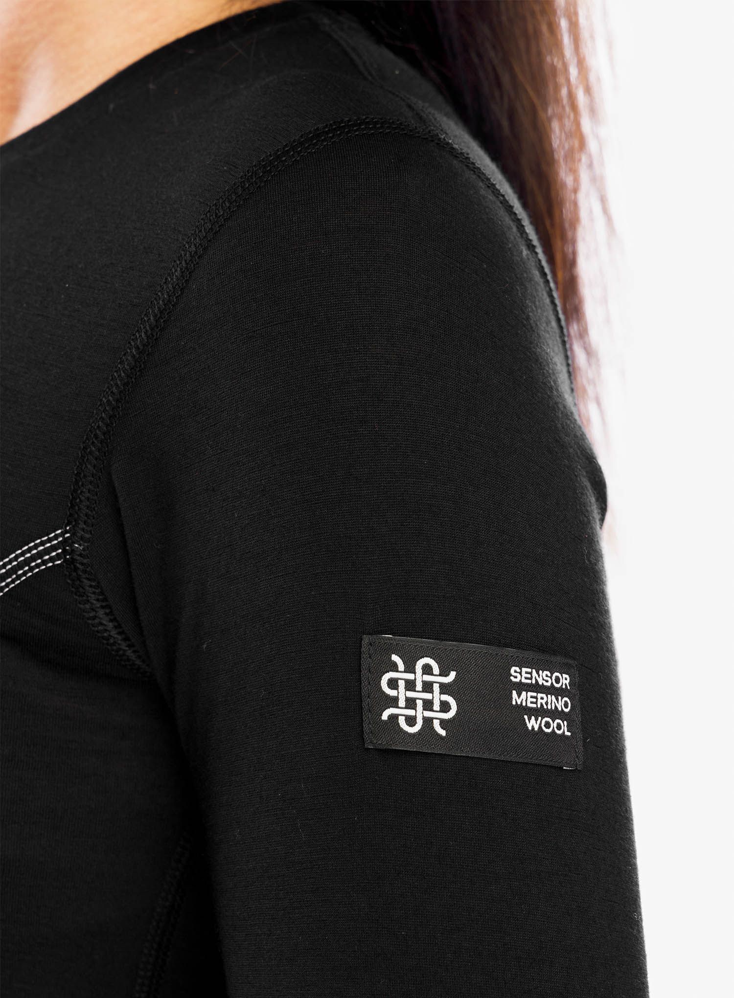 Термокофта жіноча Sensor Merino Active Tee L/S - black