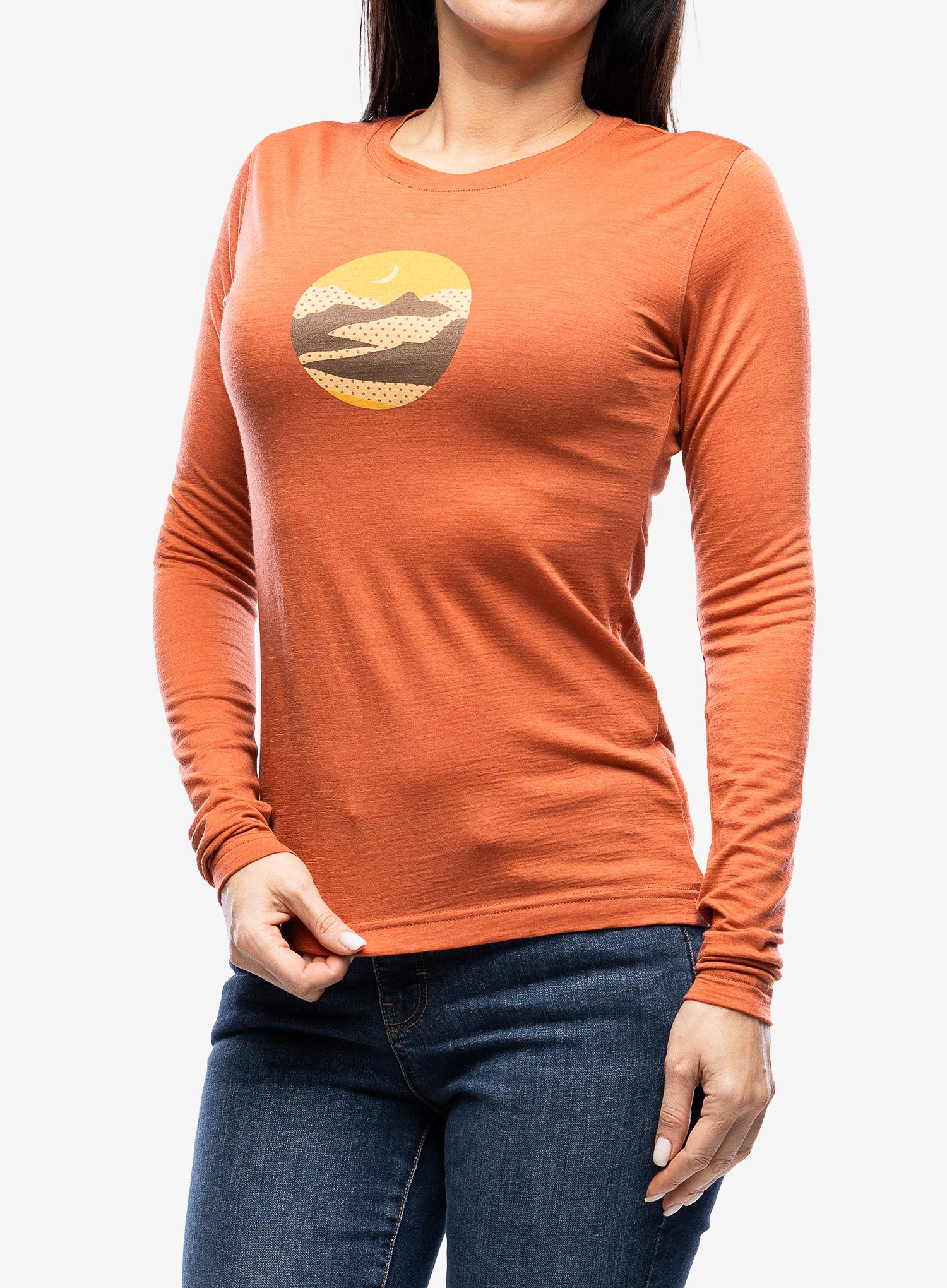 Термокофта жіноча Sensor Merino Active Triglav Tee LS - terracotta