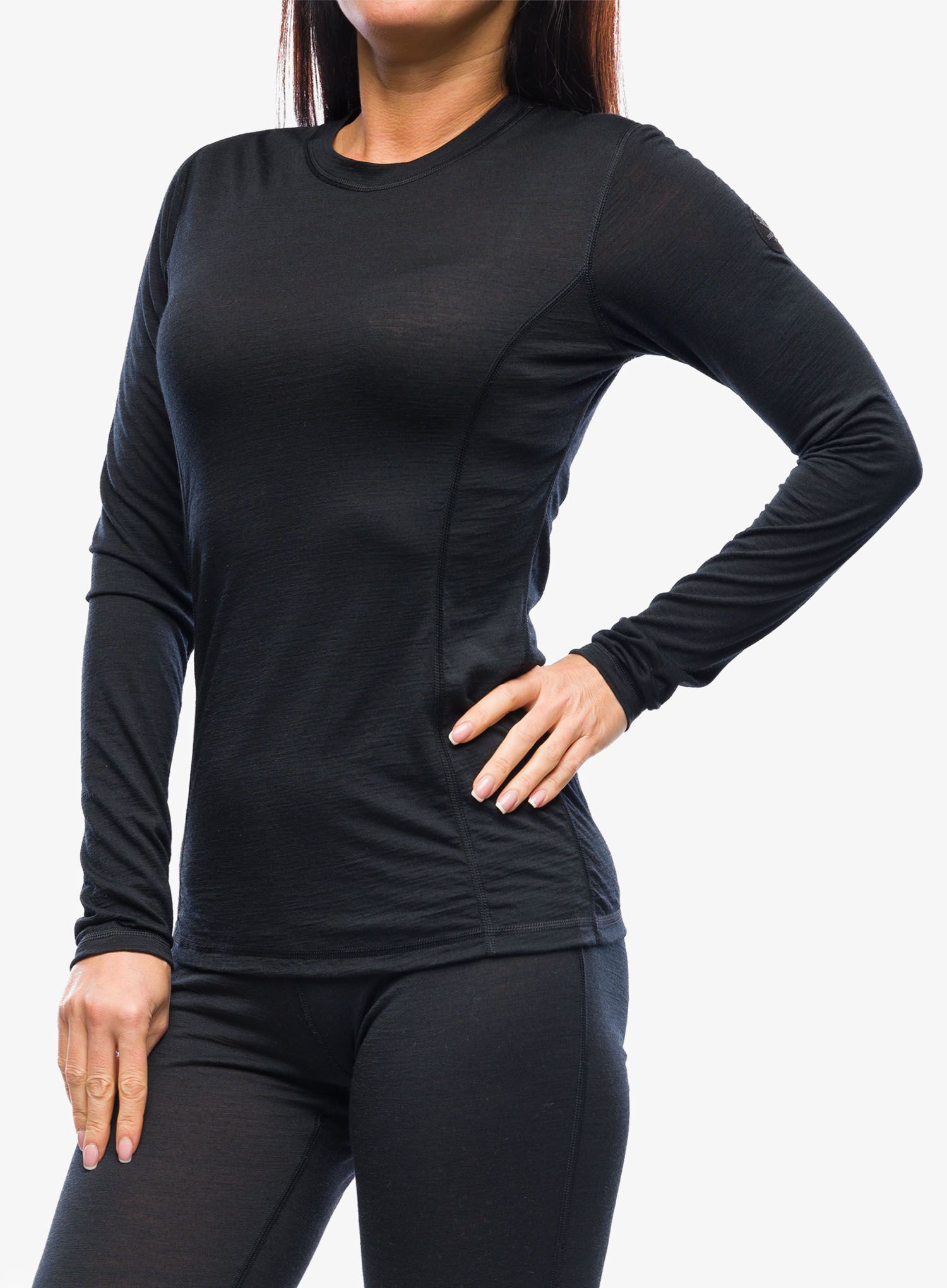 Термокофта жіноча Sensor Merino Air Tee LS - black/black