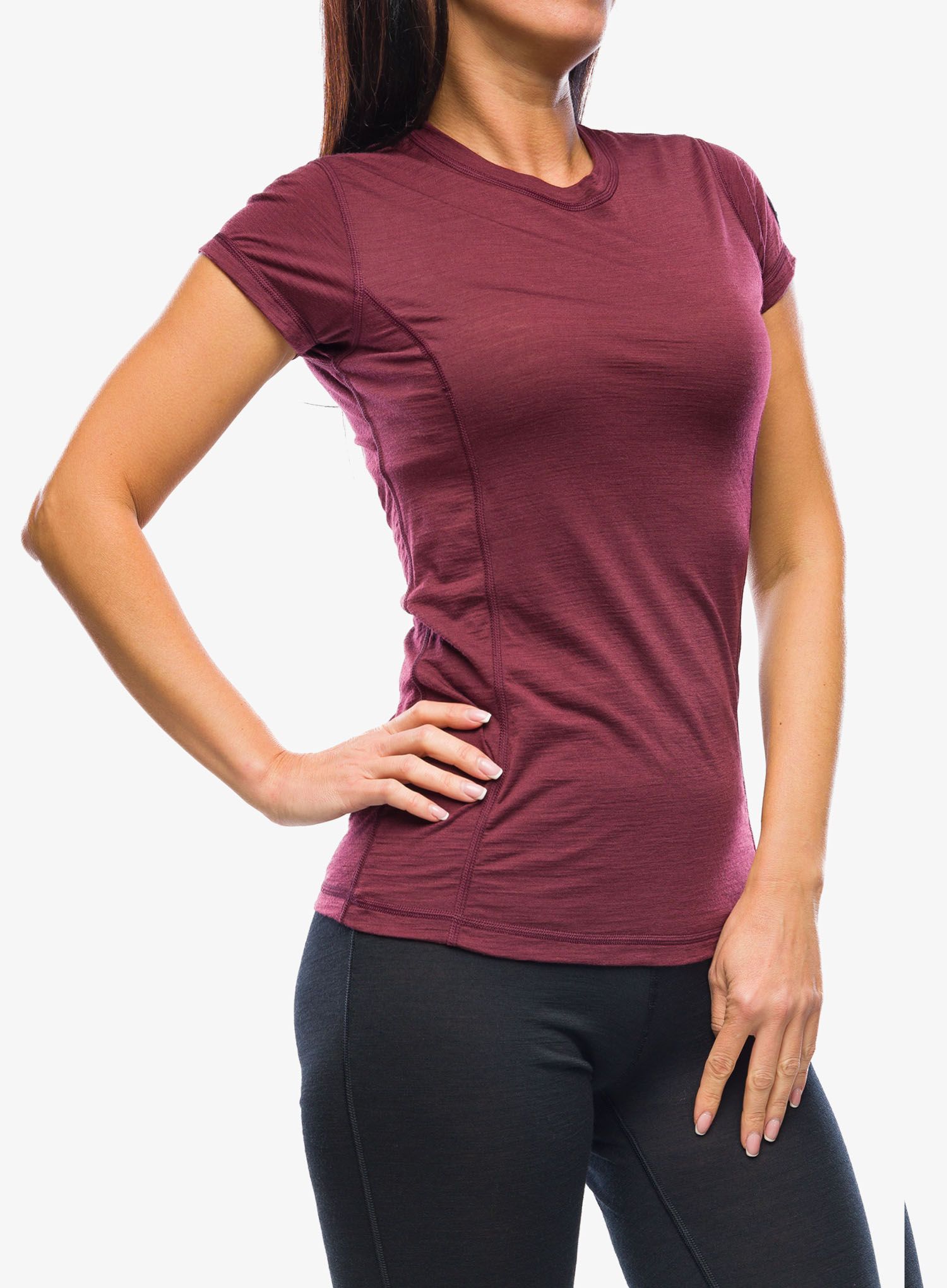 Футболка з мериноса жіноча Sensor Merino Air Tee SS - port red