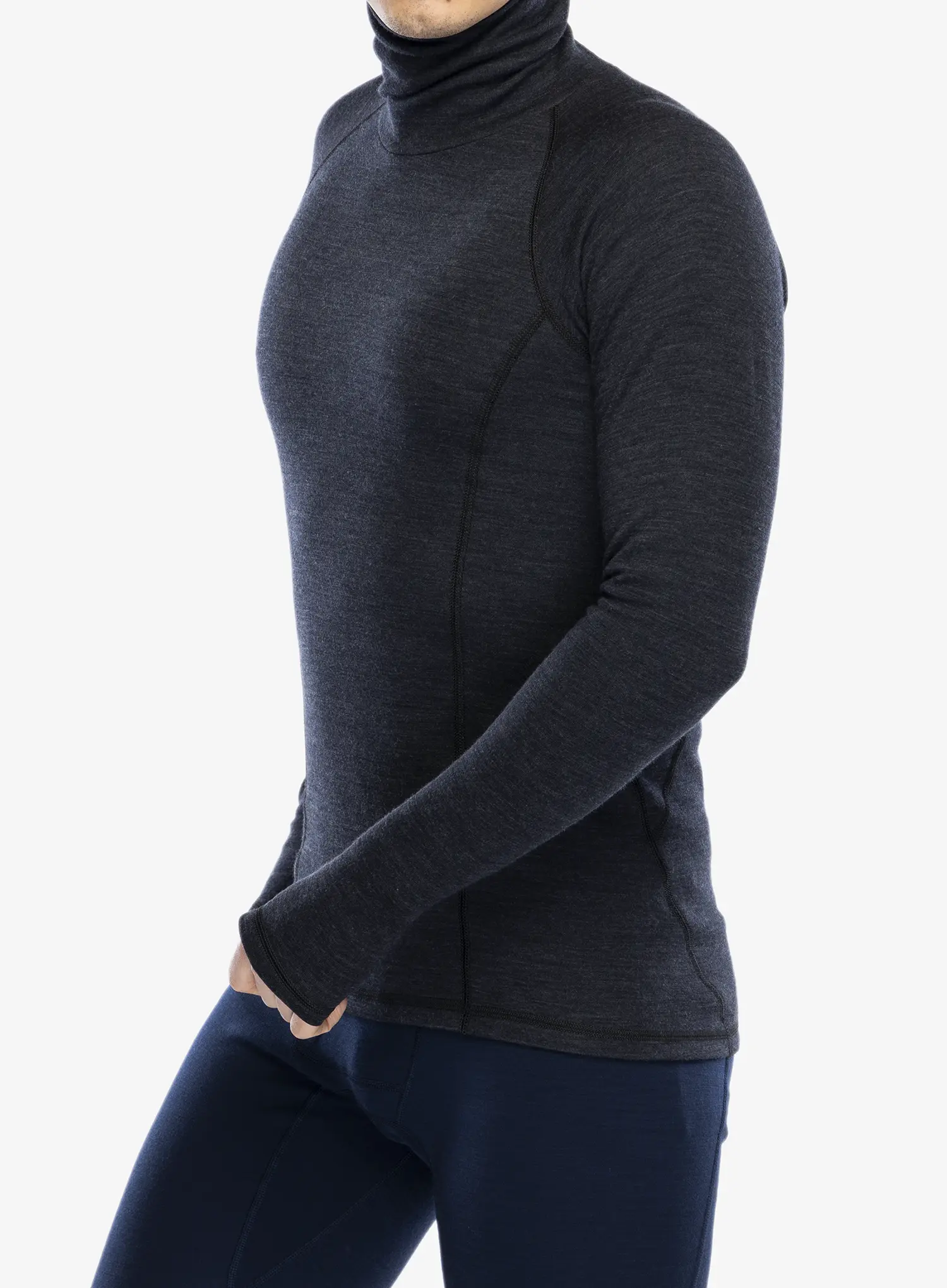 Термокофта Sensor Merino Bold Tee LS Roll Neck - anthracite gray