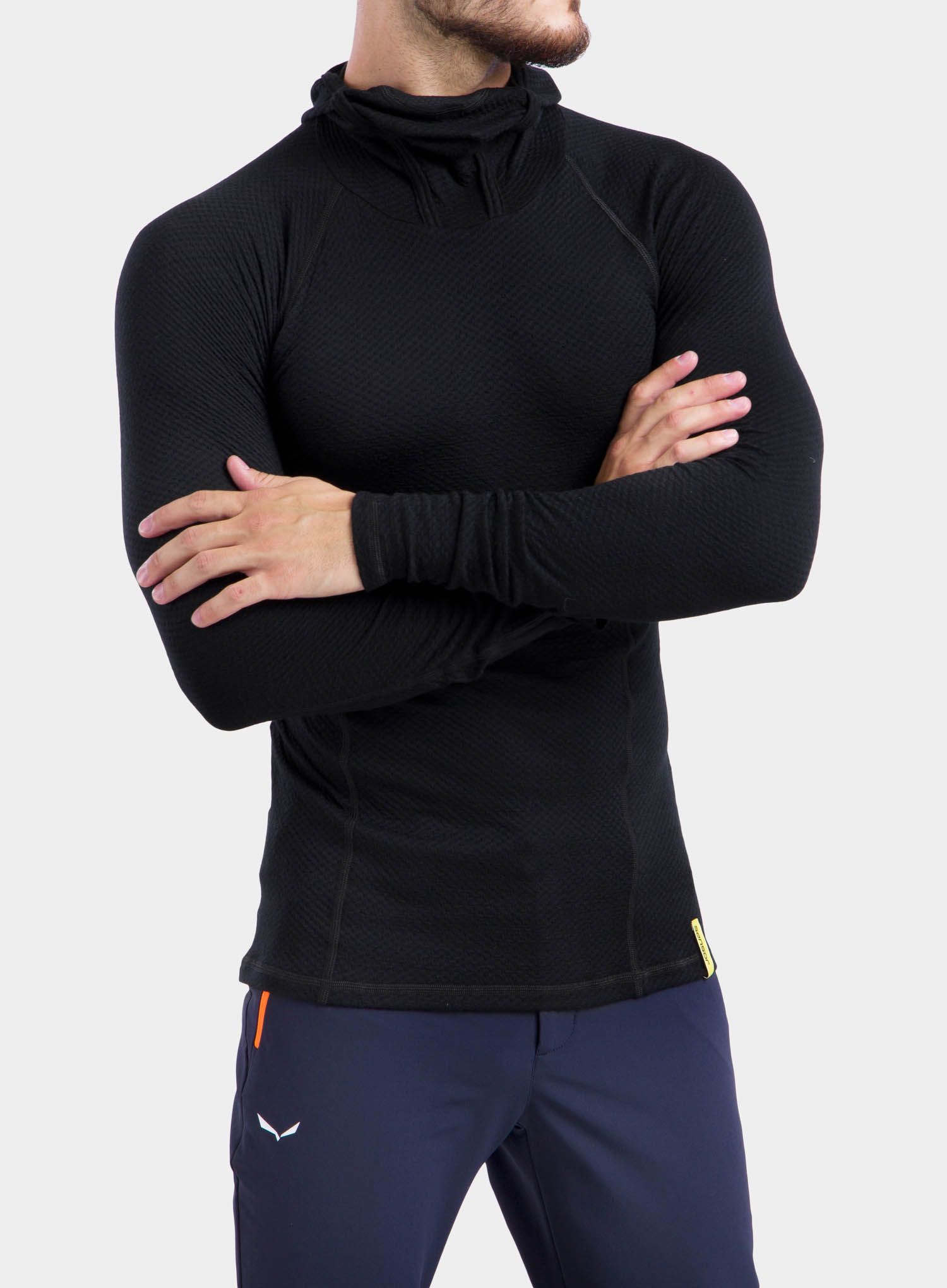 Термокофта Sensor Merino DF Tee L/S Hooded - black