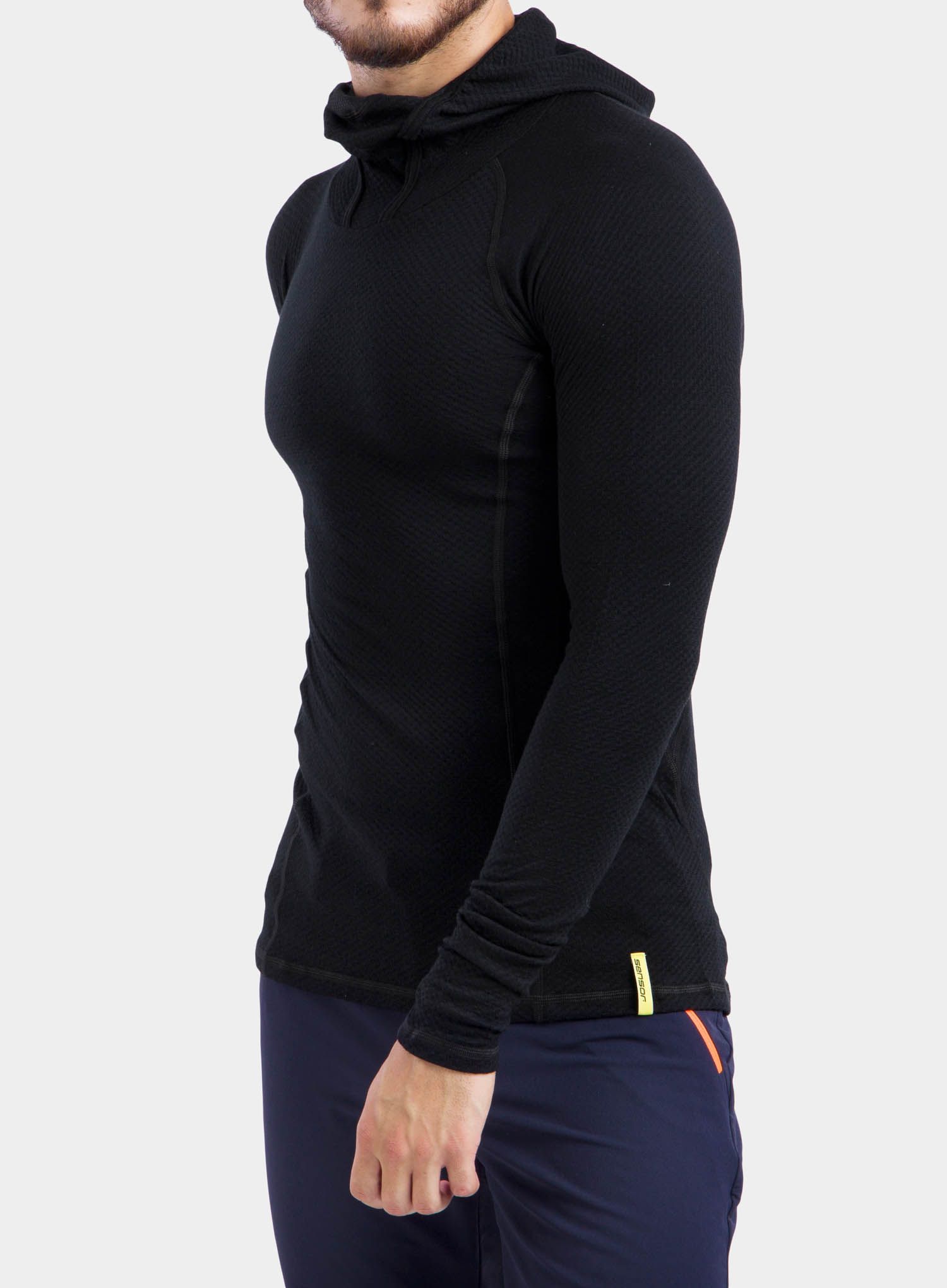 Термокофта Sensor Merino DF Tee L/S Hooded - black
