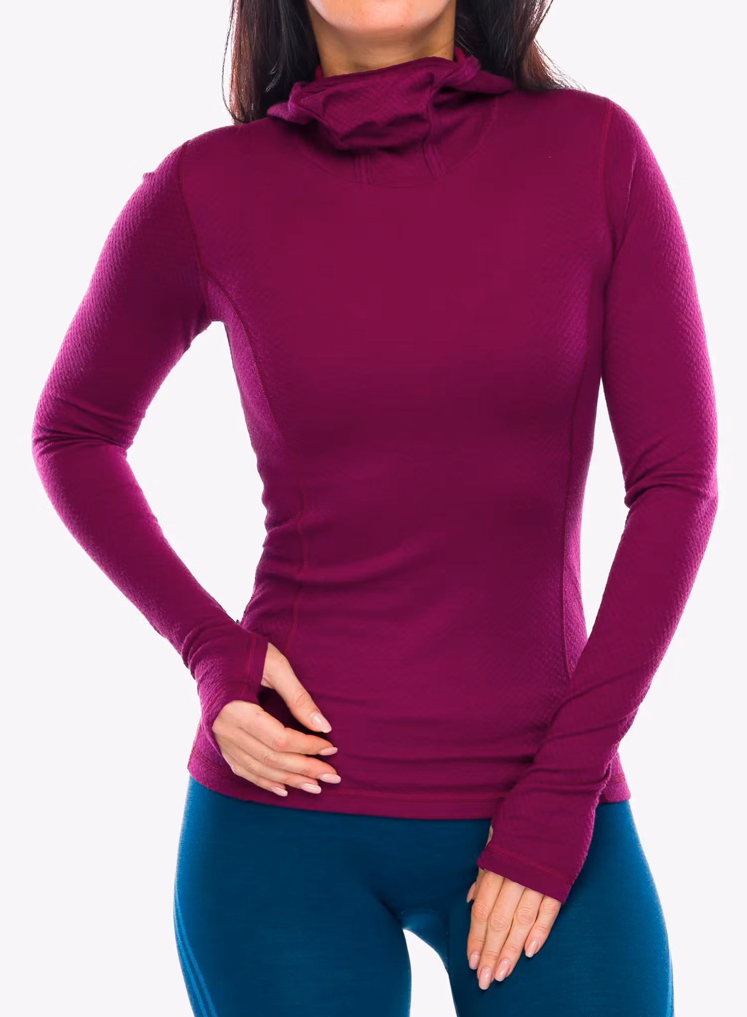 Термокофта Sensor Merino DF Tee L/S Hooded - lilla