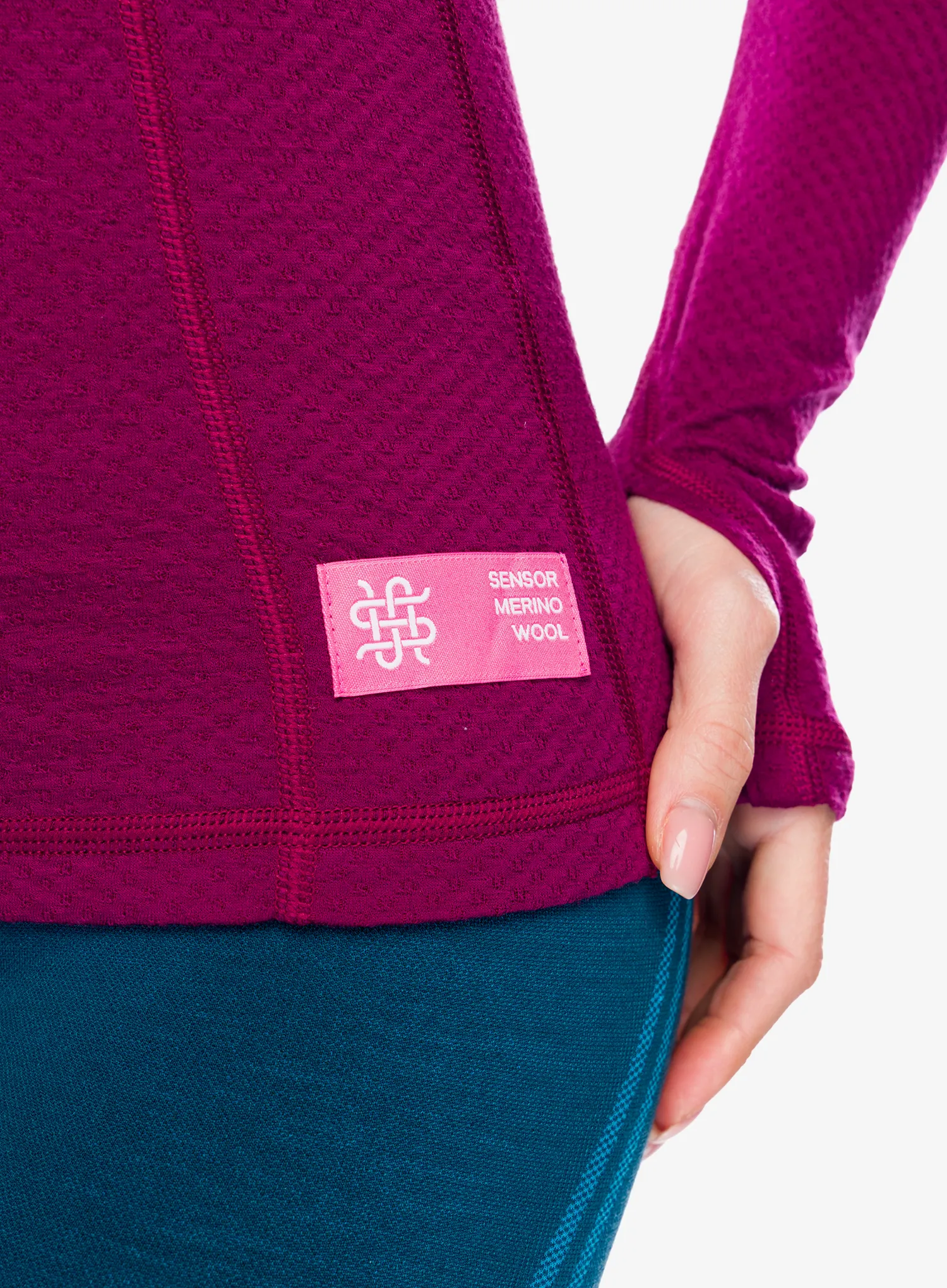 Термокофта Sensor Merino DF Tee L/S Hooded - lilla