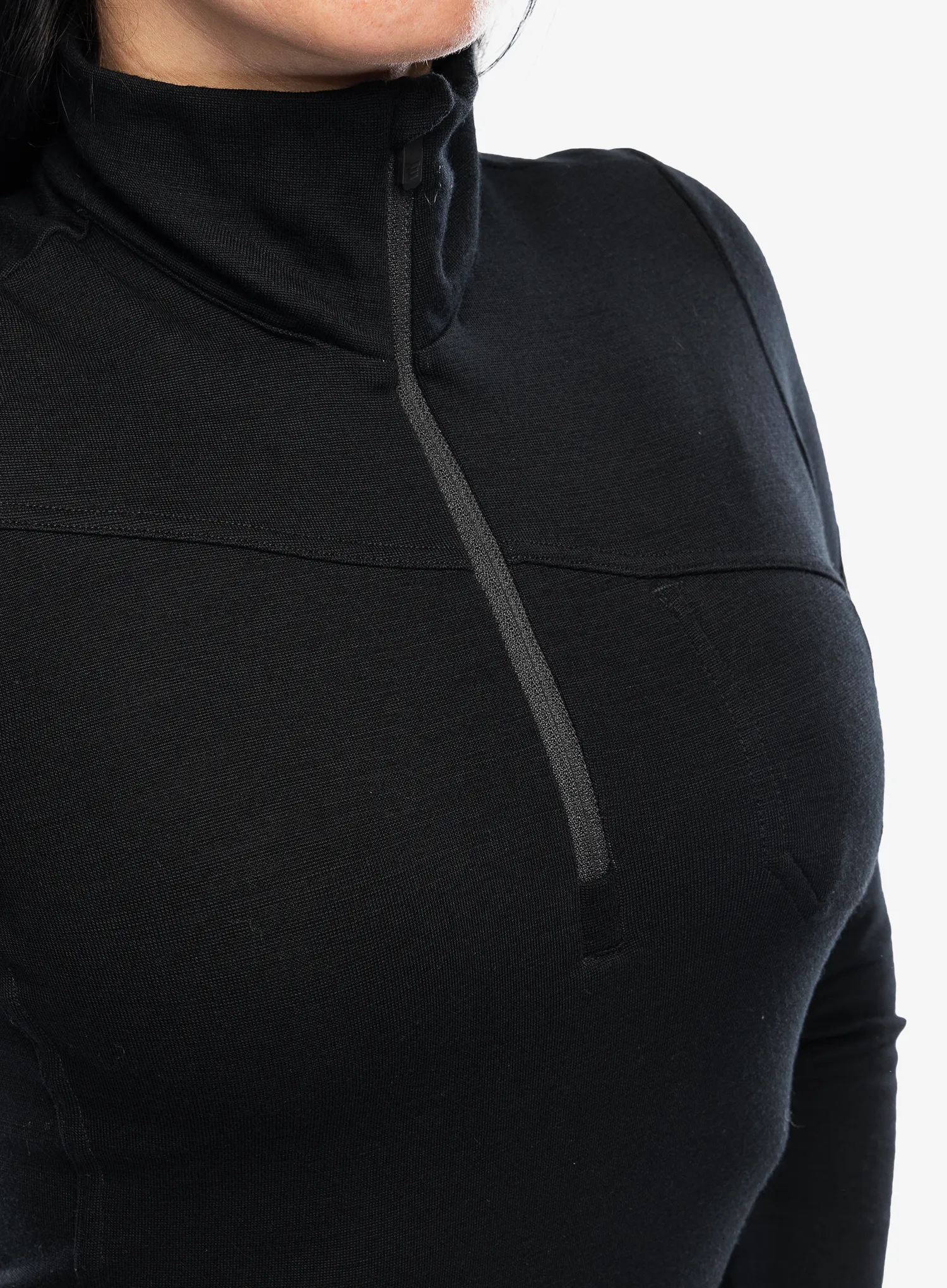Термокофта жіноча Sensor Merino Ex Tee L/S Zip - black