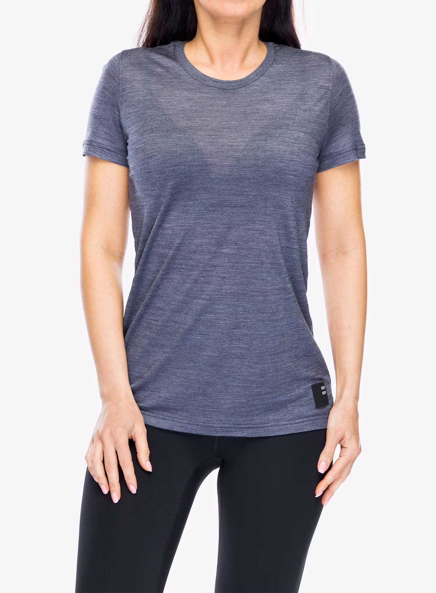 Футболка з мериноса жіноча Sensor Merino Lite Tee SS - mottled blue