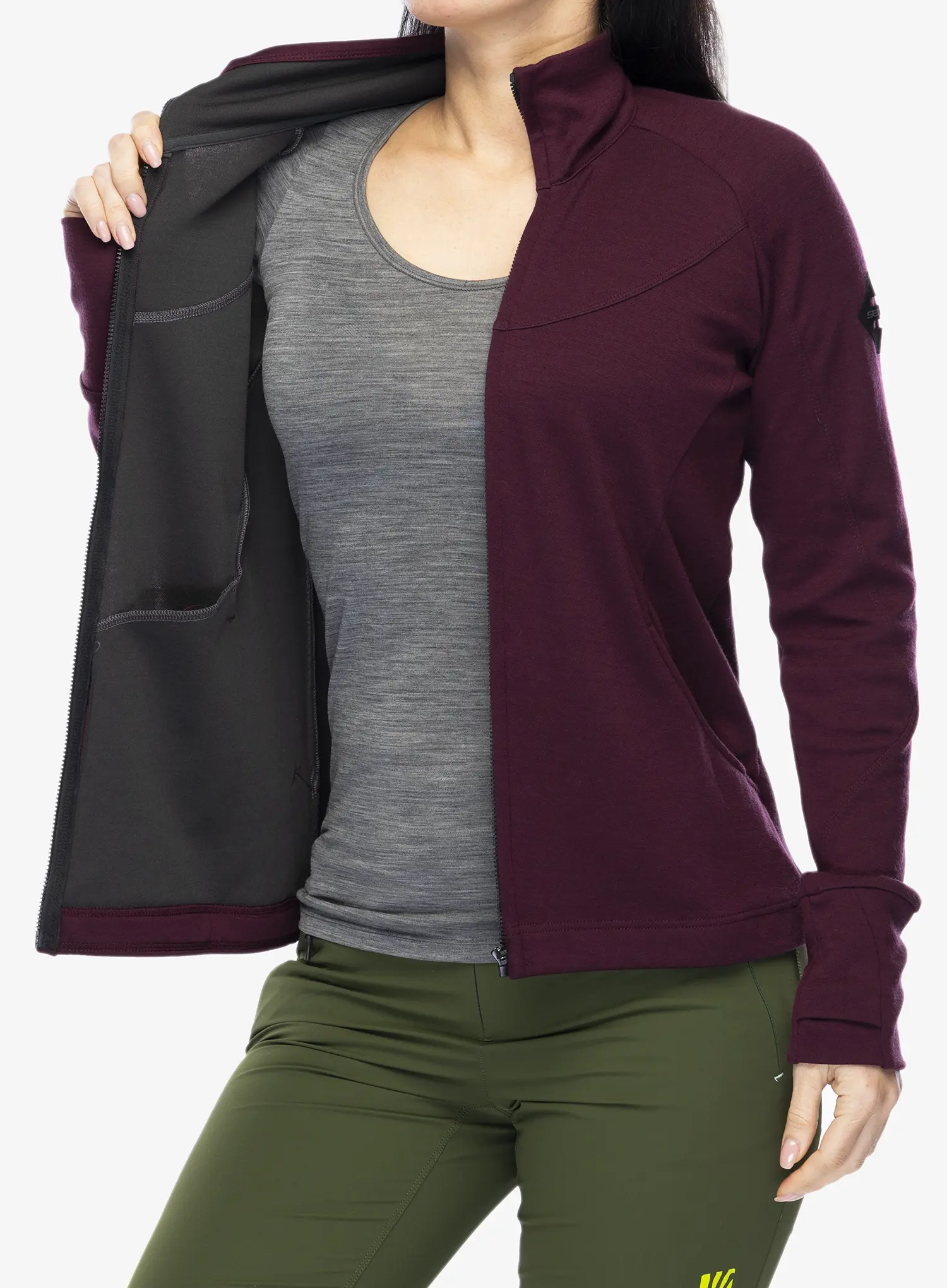 Кофта жіноча Sensor Merino Upper Fleece Full Zip - port red