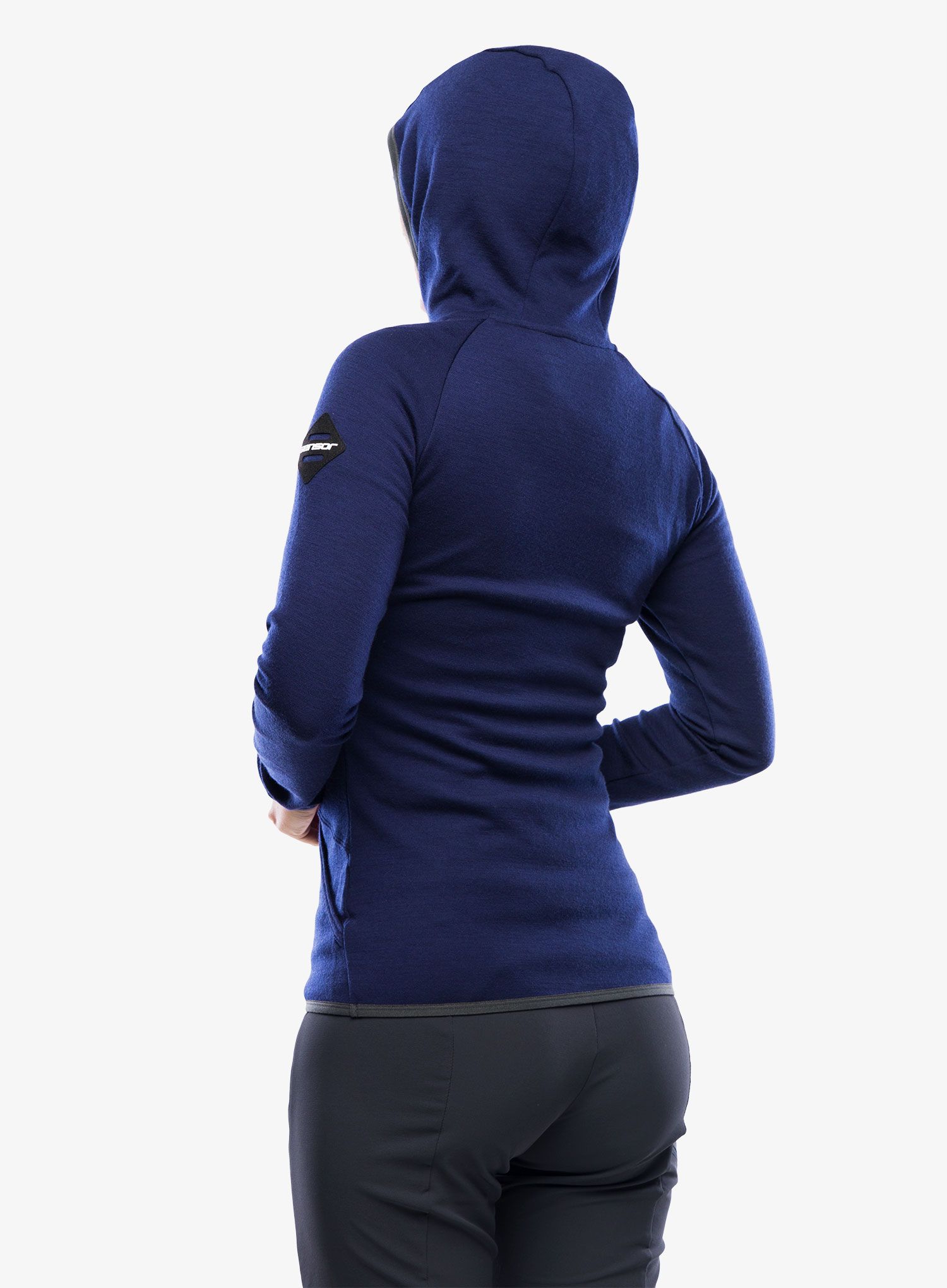 Кофта жіноча Sensor Merino Upper Fleece Hooded - deep blue arrows