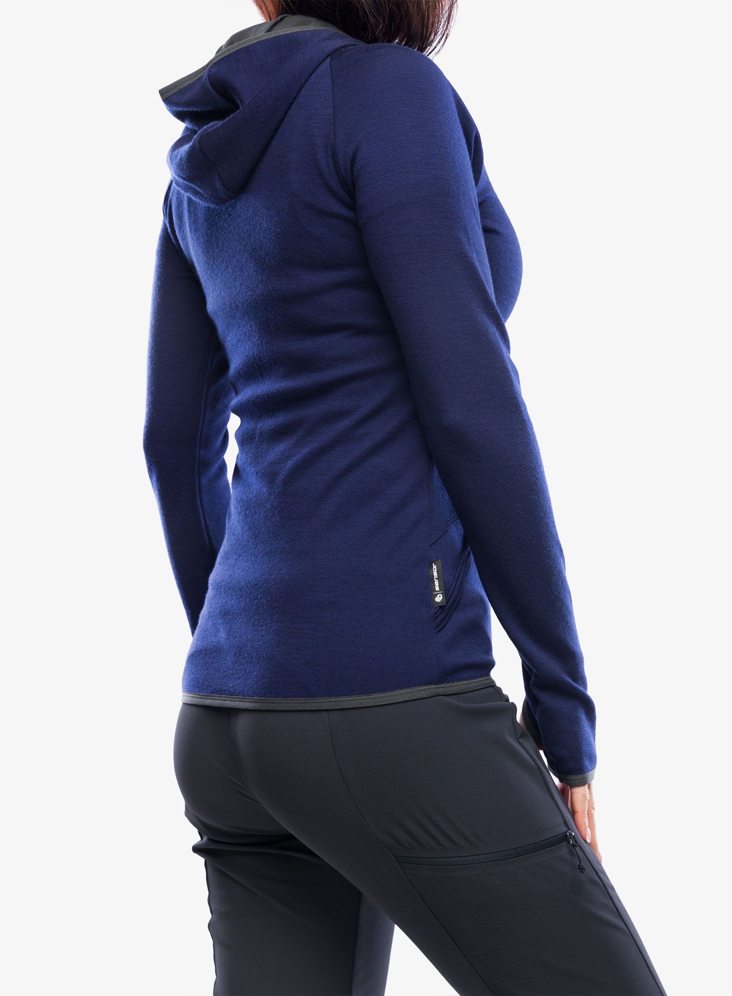 Кофта жіноча Sensor Merino Upper Fleece Hooded - deep blue arrows