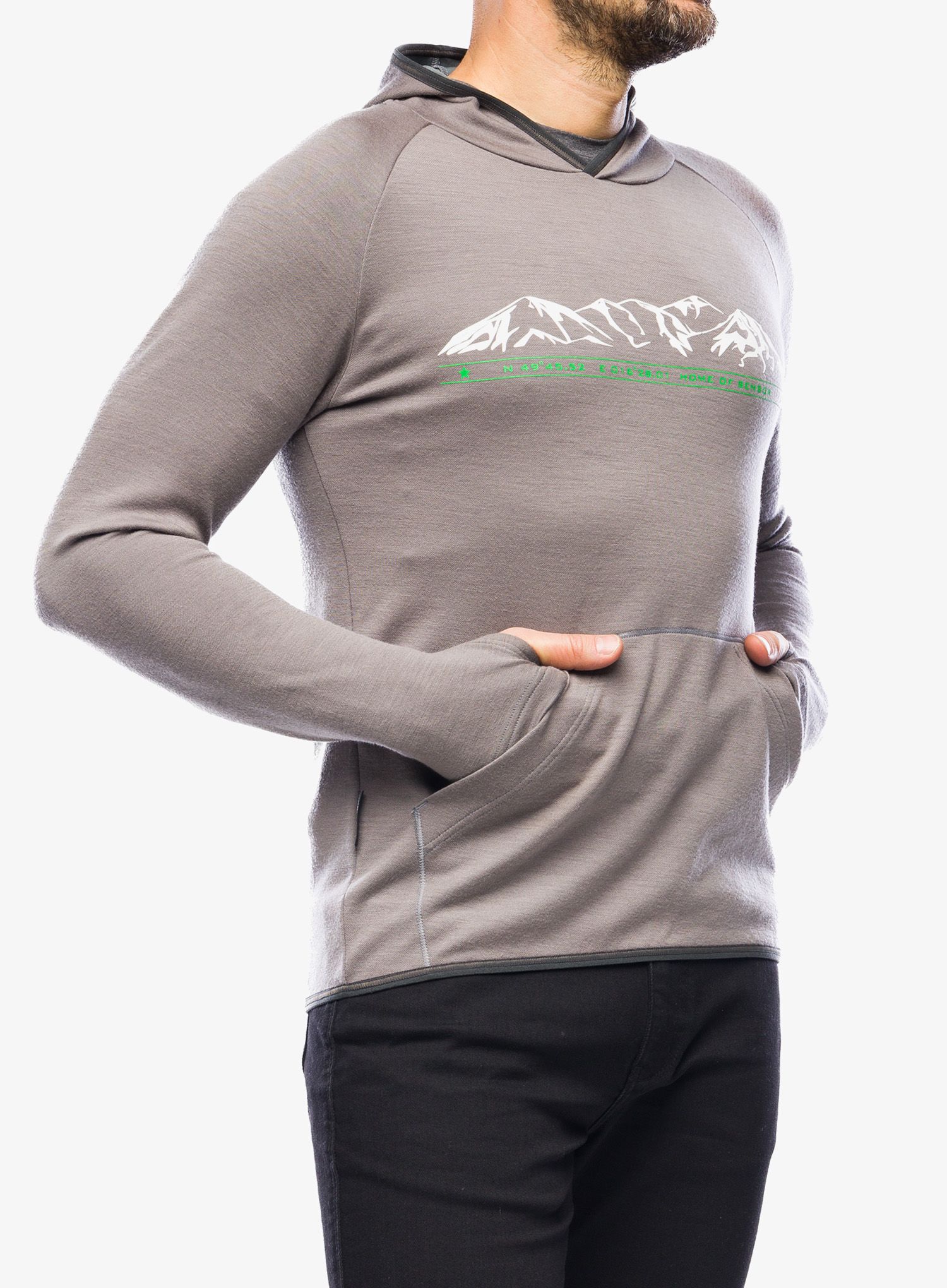 Кофта з каптуром Sensor Merino Upper Fleece Hooded - grey mountains