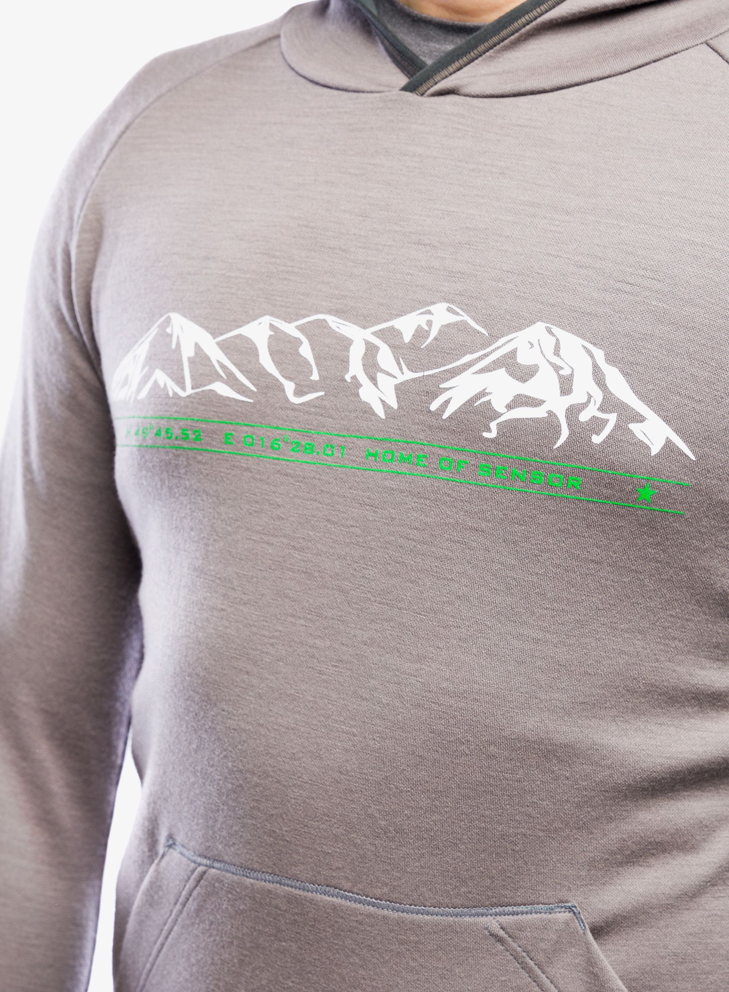 Кофта з каптуром Sensor Merino Upper Fleece Hooded - grey mountains